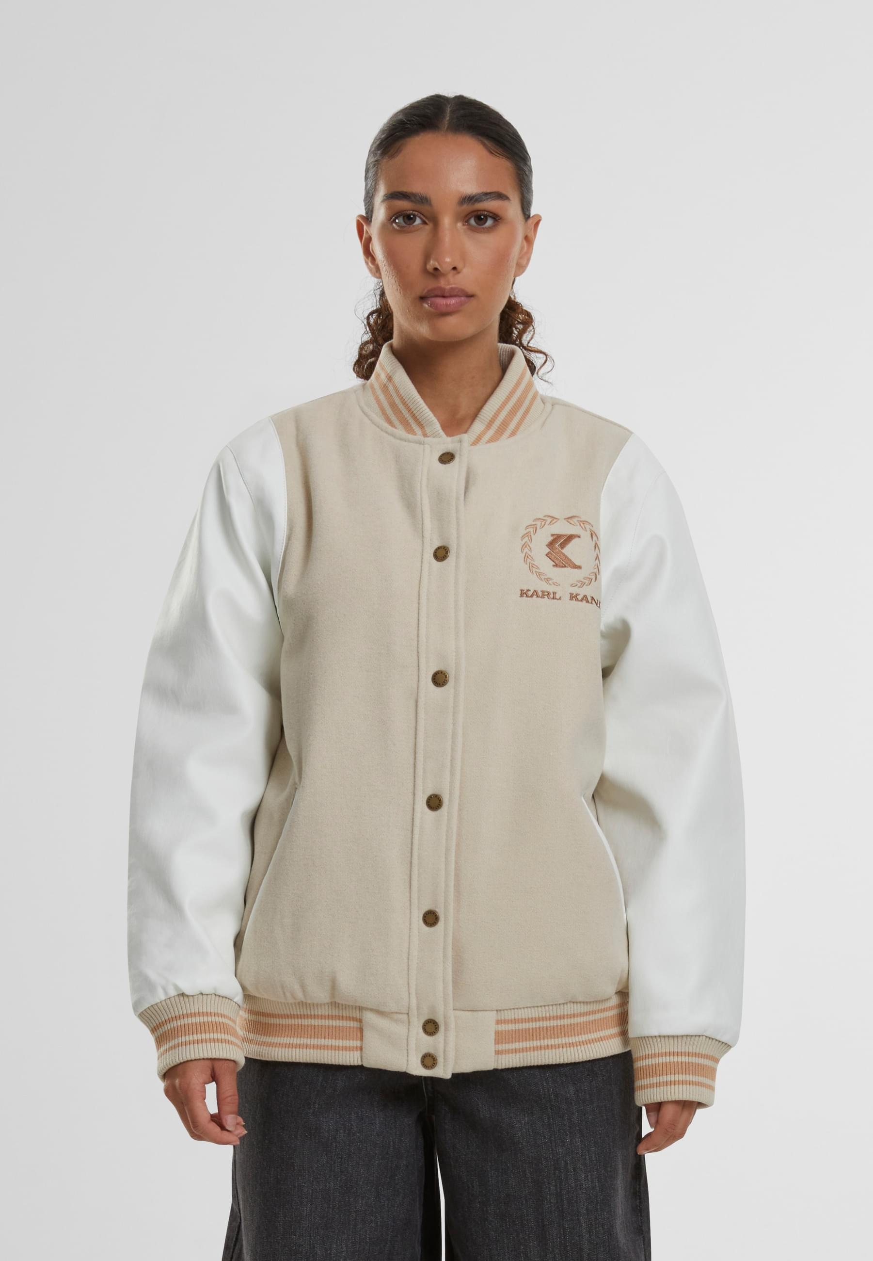 Karl Kani Collegejacke »Karl Kani Damen KW223-069-2 Retro Emblem Block College Jacket«, (1 St.), ohne Kapuze