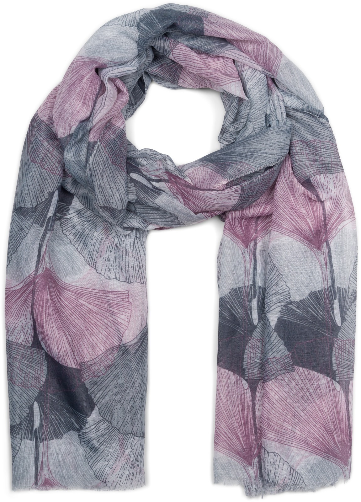 styleBREAKER Schal "Langer Schal Ginkgo Leaves" 1 Stk.