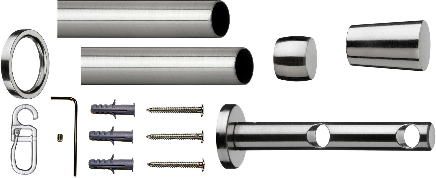 indeko Gardinenstange "Granada" Ø 12 mm 2 läufig-läufig Fixmaß Komplett-Set günstig online kaufen