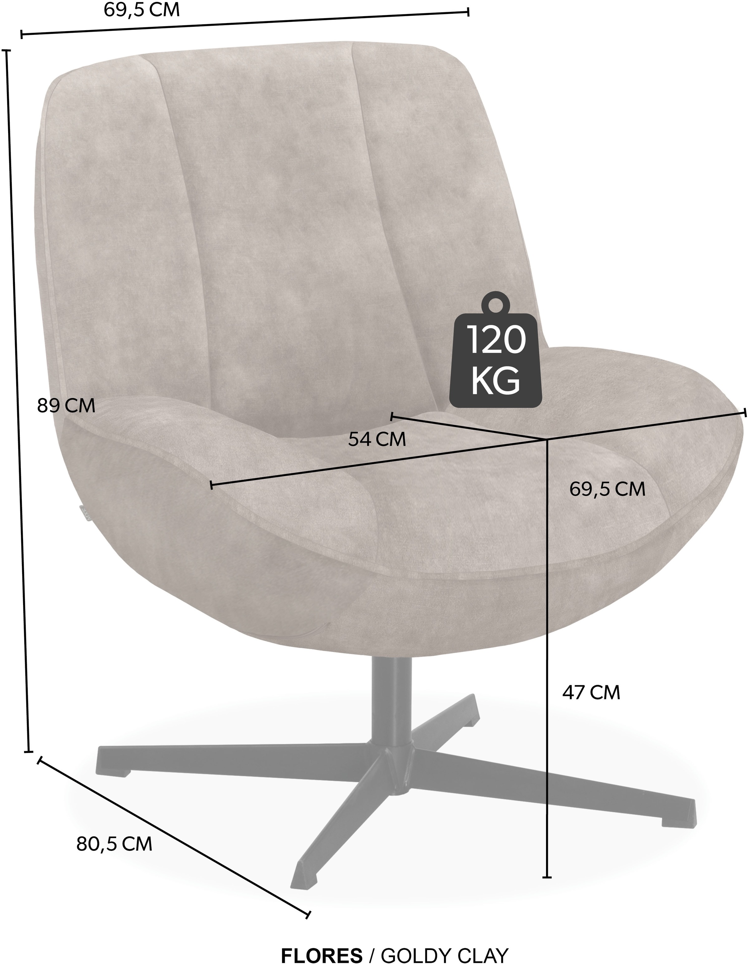 OMG Design Esszimmerstuhl »Flores« (Set) 2 Stk.bequemer Sessel, mit Drehgestell