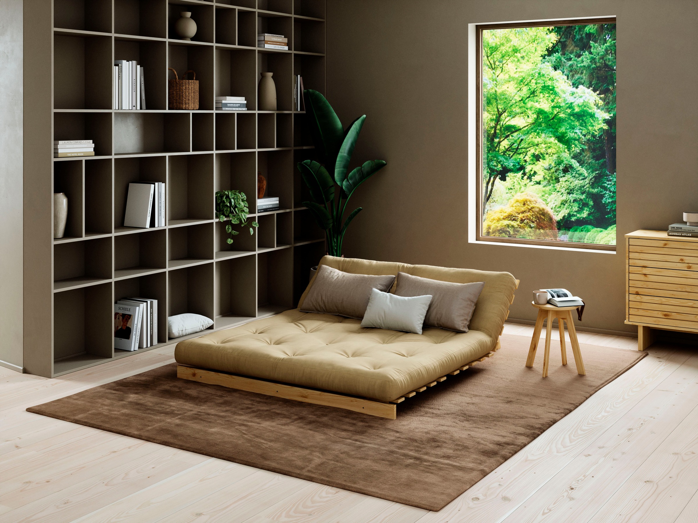 Karup Design Schlafsofa »Roots 160 Schlafsofa, Gästebett, Sofa mit Futonmatratze«, (2 St.), Inkl. Futonmatratze, Liegefläche 160x200 cm, FSC® zertifizierte Kiefer