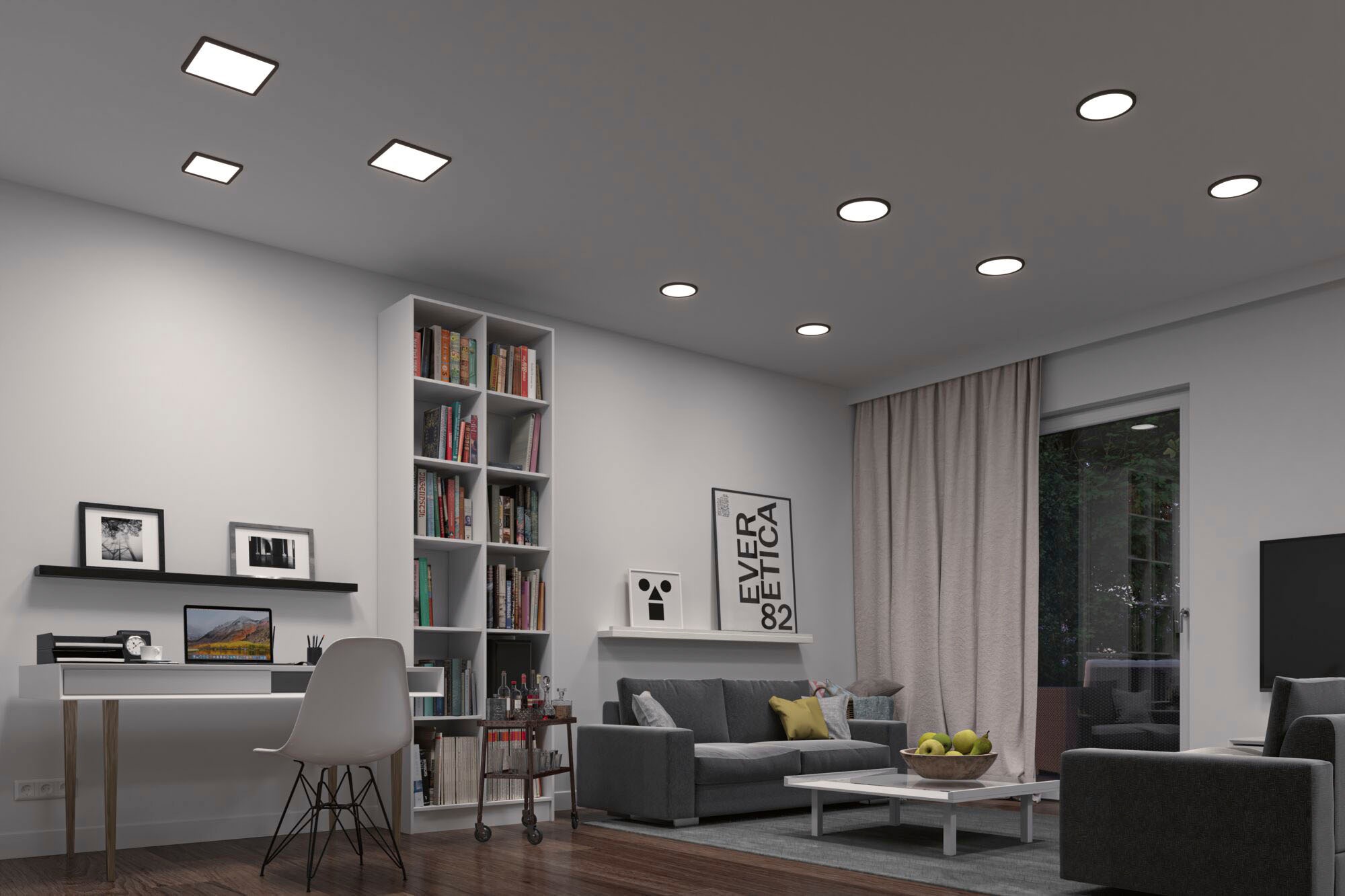 Paulmann LED Einbauleuchte »LED Einbaupanel Areo VariFit IP44 rund 175mm 3000K Schwarz«, 1 flammig, LED Einbaupanel Areo VariFit IP44 rund 175mm 3000K Schwarz