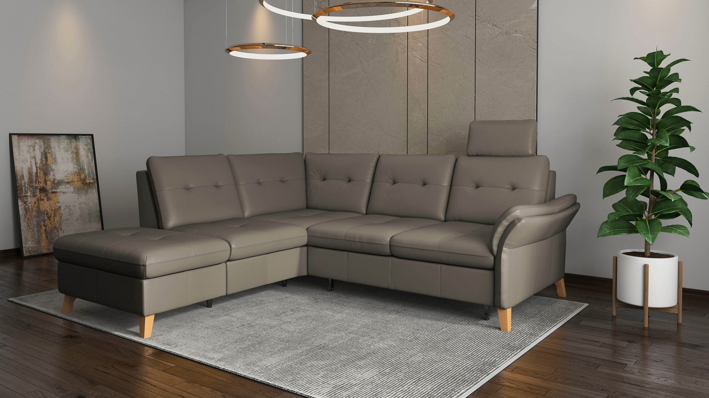 sit&more Ecksofa »Göteborg«, inkl. Sitztiefenverstellung, wahlweise mit Bettfunktion & Bettkasten