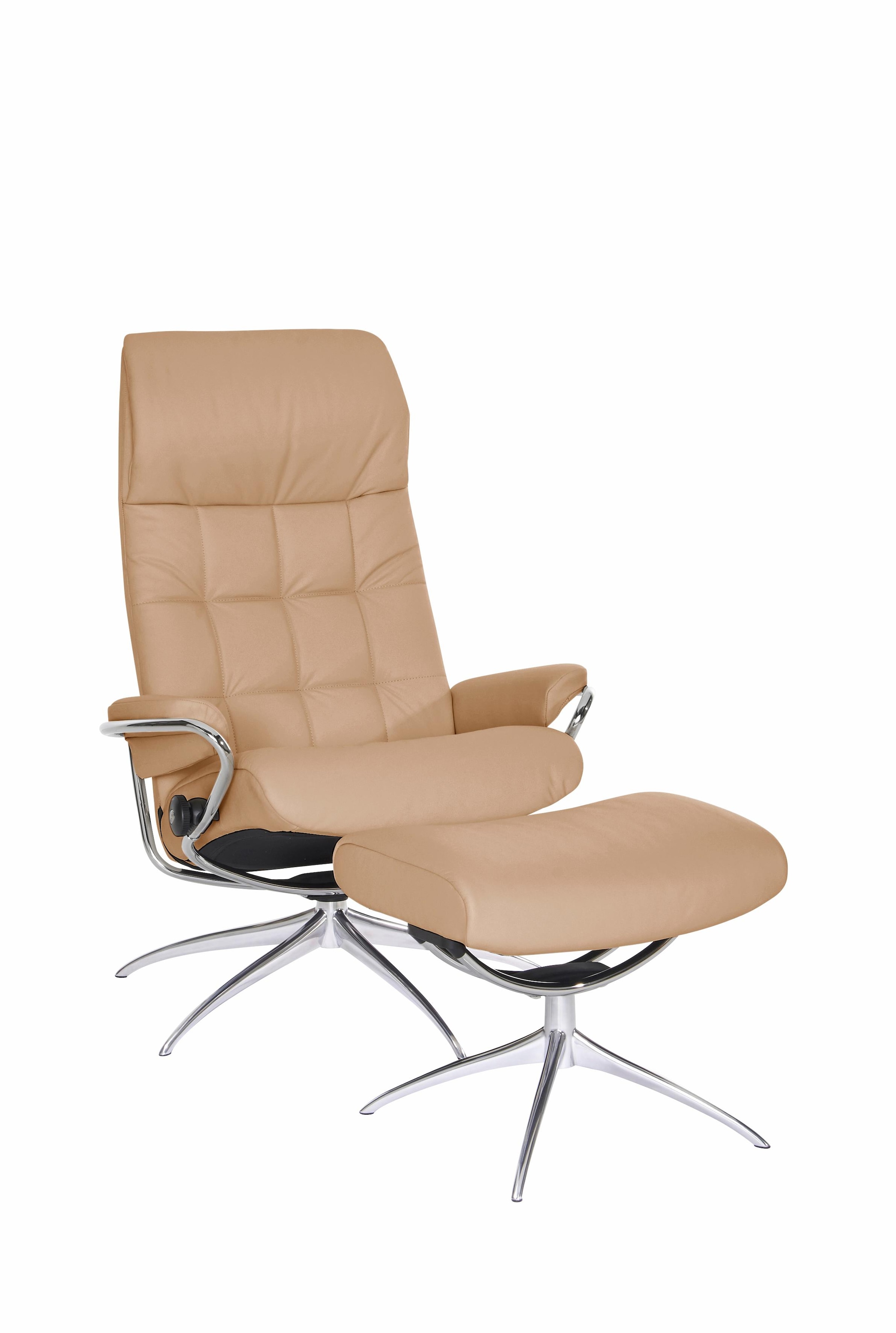 Stressless® Relaxsessel »London«, (Set, Relaxsessel mit Hocker), mit Hocker, High Back, mit Star Base, Gestell Chrom