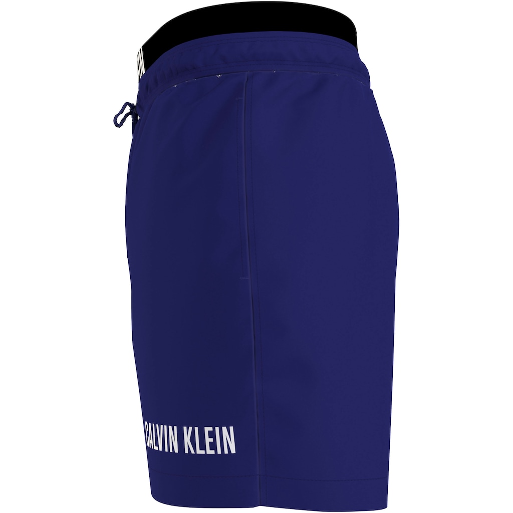 Calvin Klein Swimwear Badeshorts »MEDIUM DOUBLE WB«, mit doppeltem Bund