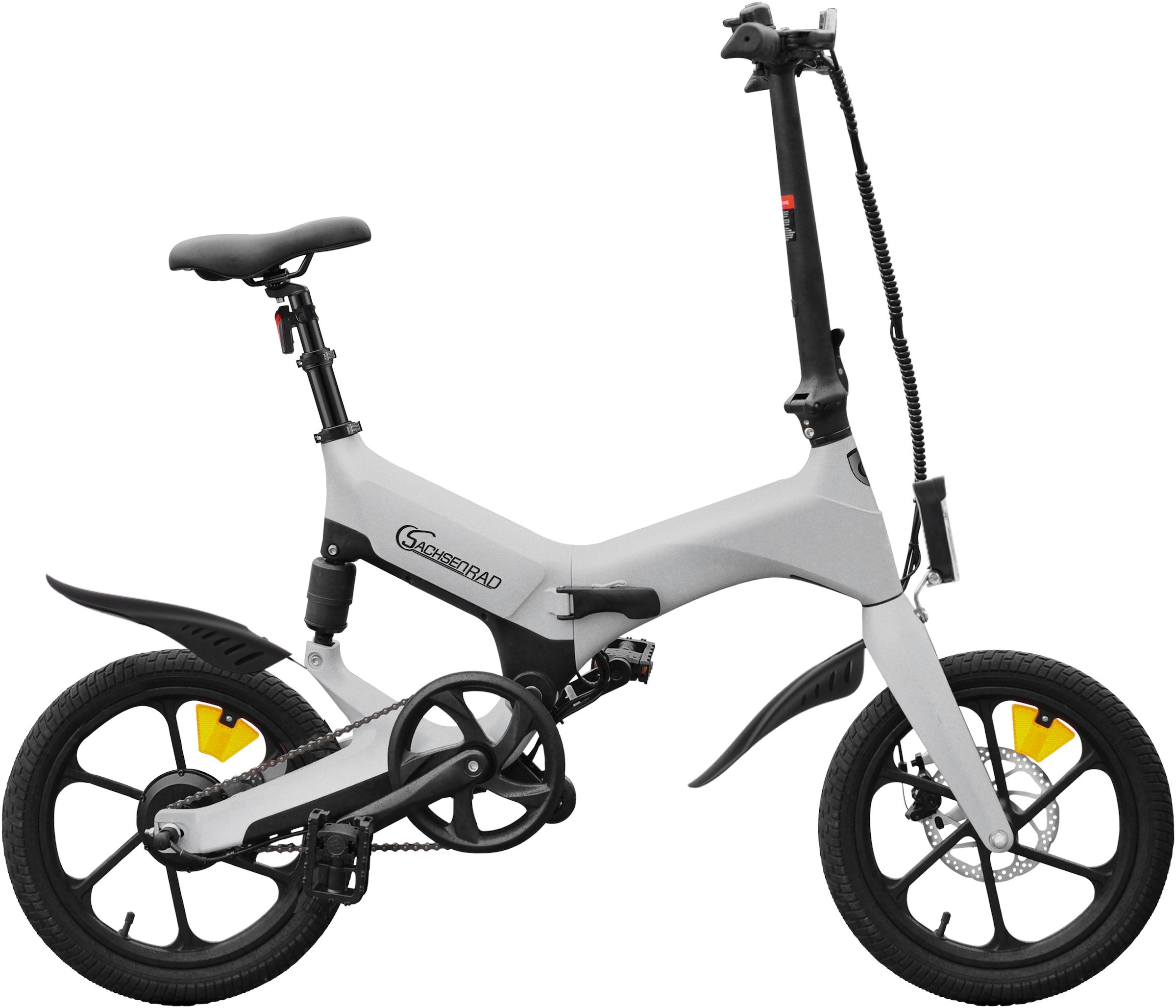 SACHSENRAD E-Bike "F12", 43cm, 16 Zoll (40,64cm), weiß, Elektrofahrräder, LCD-Steuerdisplay, Fahrmodus Pedelec, LED-Frontlicht, LED Rücklicht