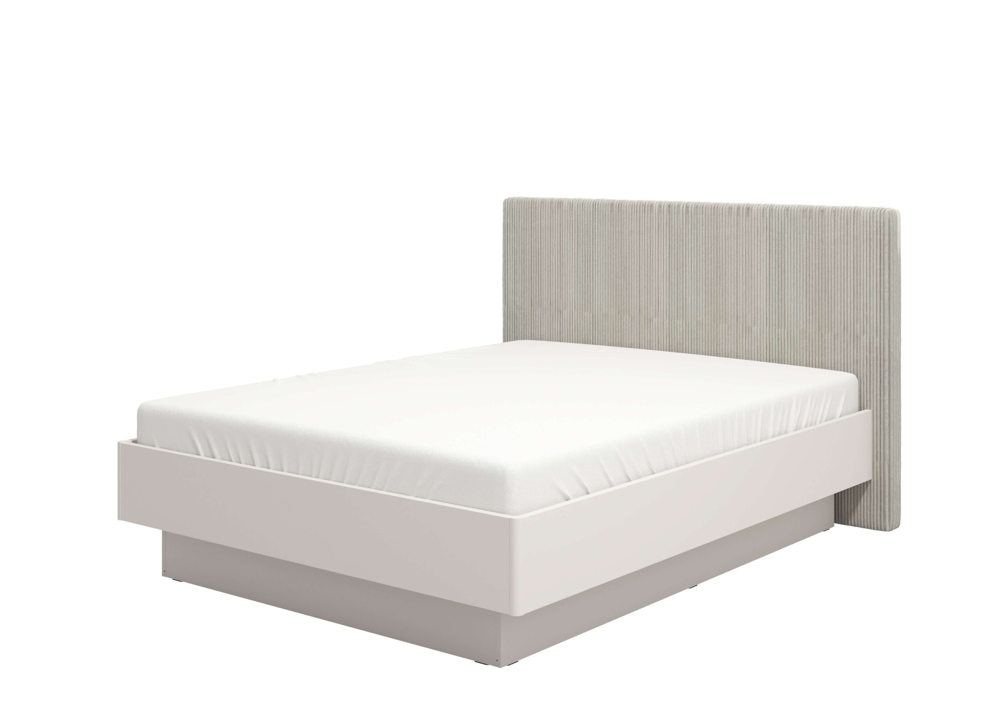 Home affaire Bettgestell "Lucca Bett, mit gepolstertem Kopfteil, bezogen mit weichem Cordstoff" in eleganten und modernen Cashmere Farbe