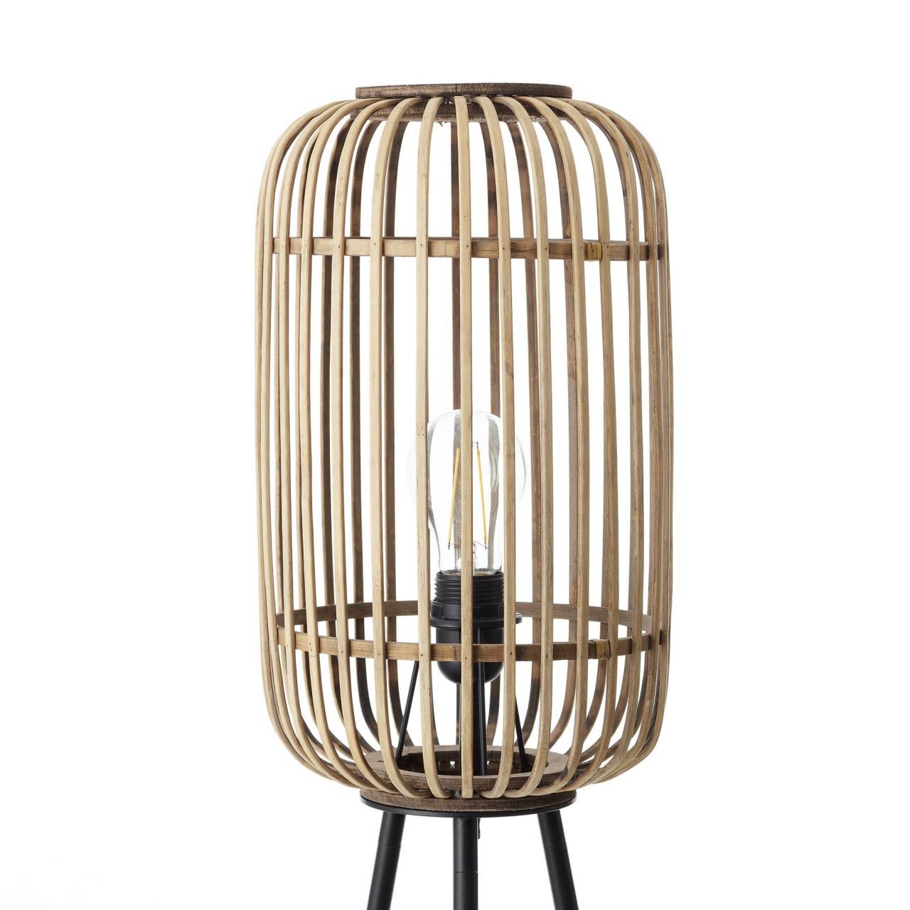 Brilliant Stehlampe »Woodrow«, 1 flammig, Leuchtmittel E27 | ohne Leuchtmittel, dreibeinige Bambus Lampe, 130 x 45 cm, E27, Boho-Stil
