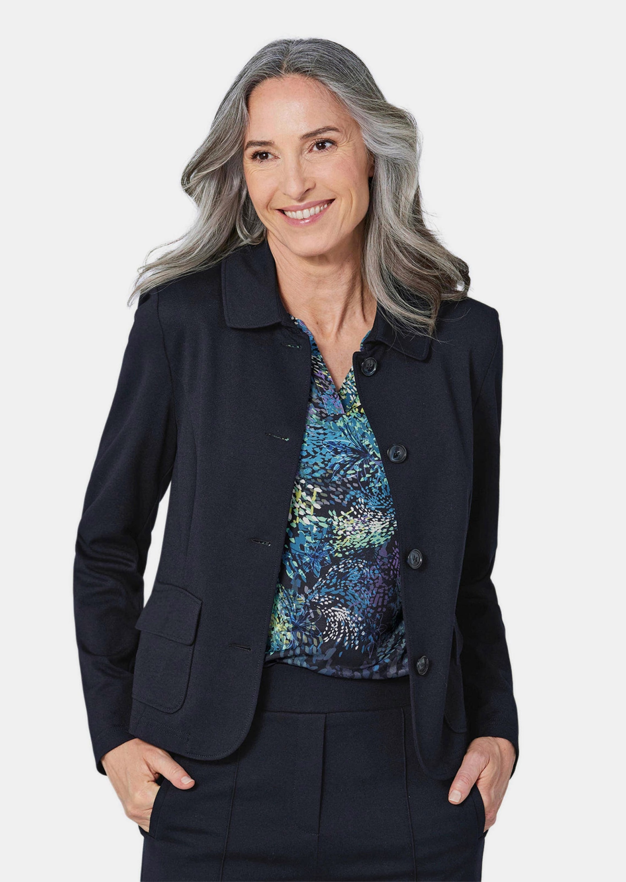 GOLDNER Kurzjacke "Leichte Jacke mit Stehkragen in rot" mit Wienernähten fü günstig online kaufen