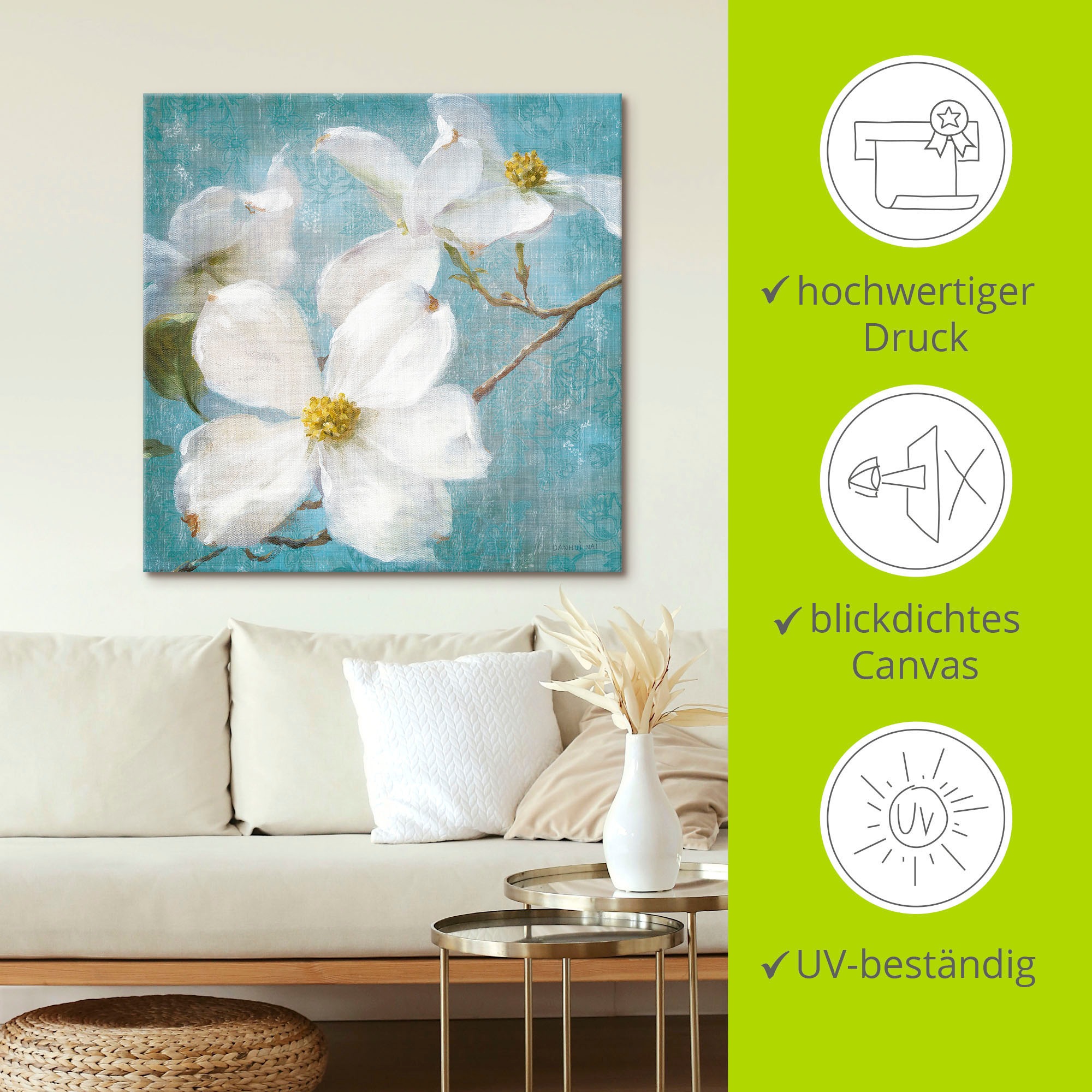 Artland Wandbild »Vintage Blüte I«, Blumen, (1 St.), als Leinwandbild, Poster, Wandaufkleber in verschied. Größen