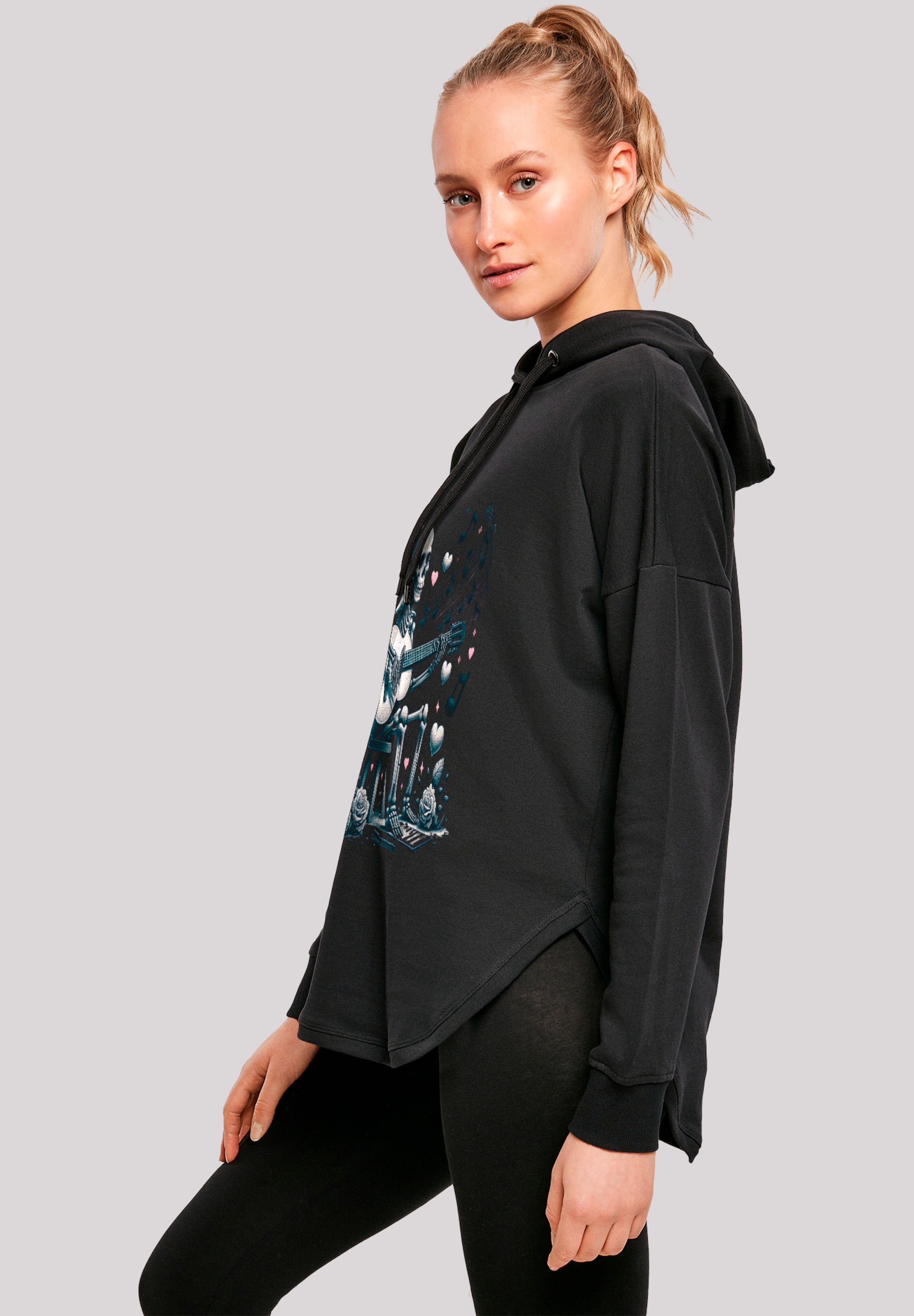 F4NT4STIC Kapuzenpullover »Skelett spielt Gitarre, Musik, Liebe«, Premium Qualität