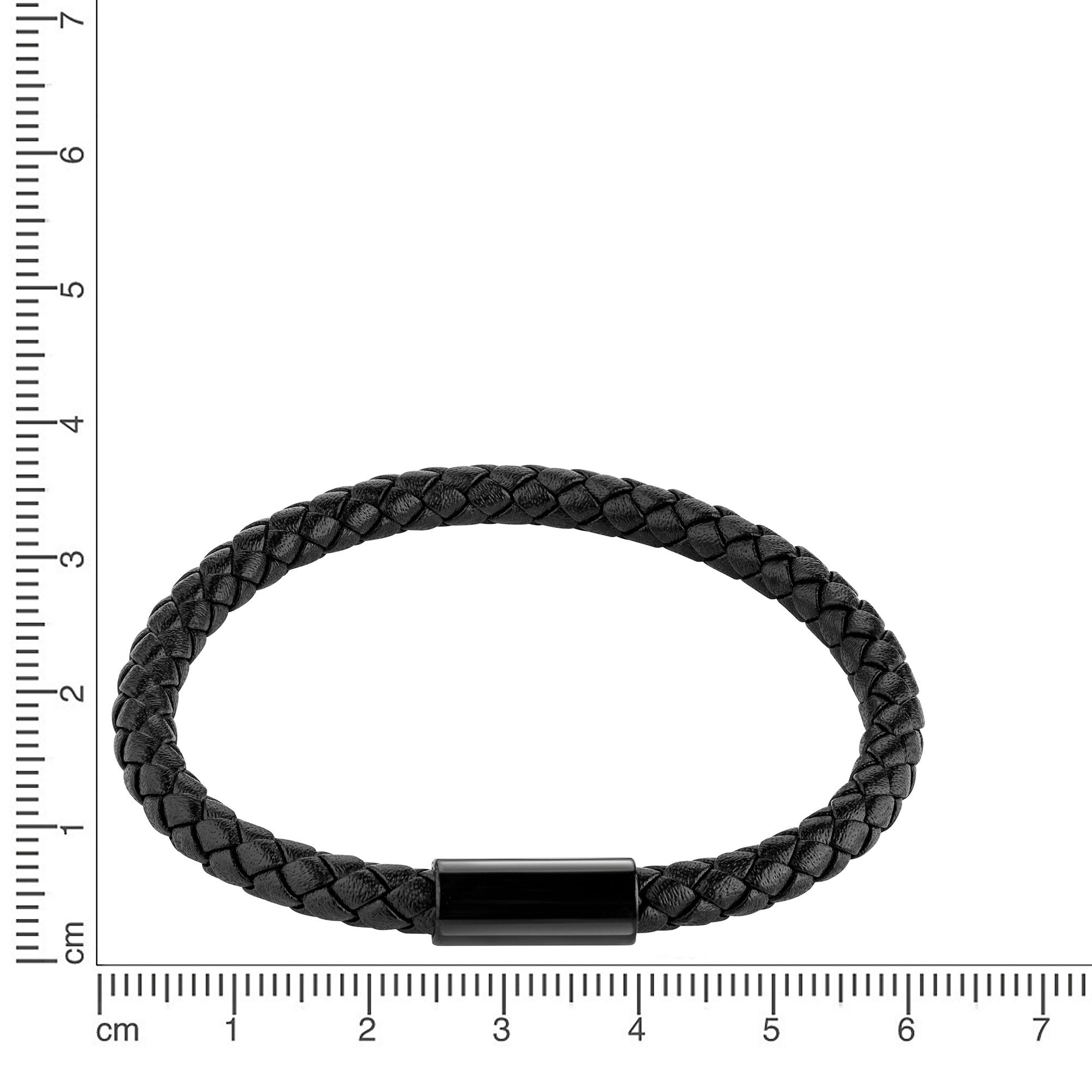 Zeeme Armband »Edelstahl Leder schwarz 21cm«