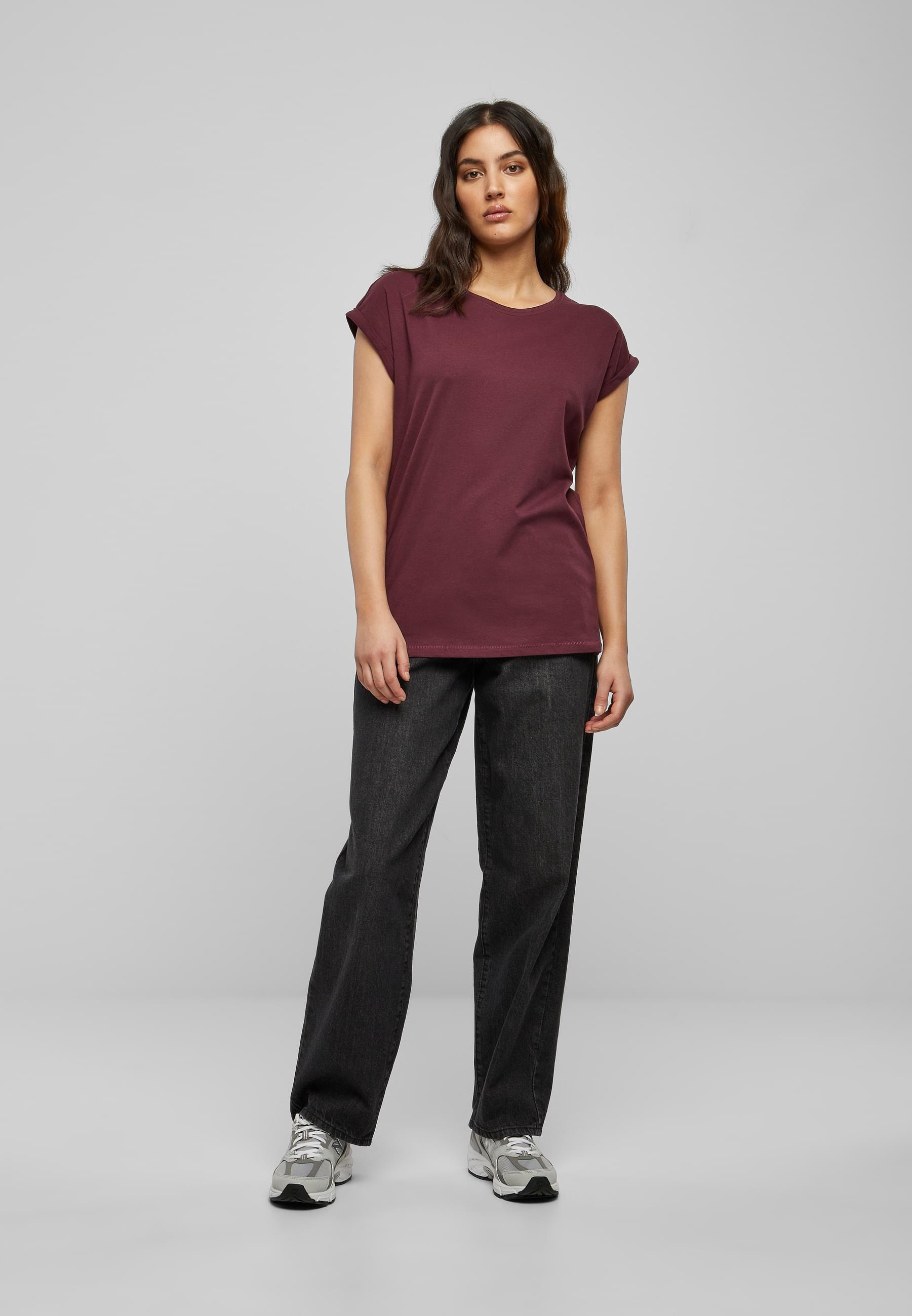 URBAN CLASSICS Kurzarmshirt »Urban Classics Damen Ladies Extended Shoulder Tee«, (1 tlg.)
