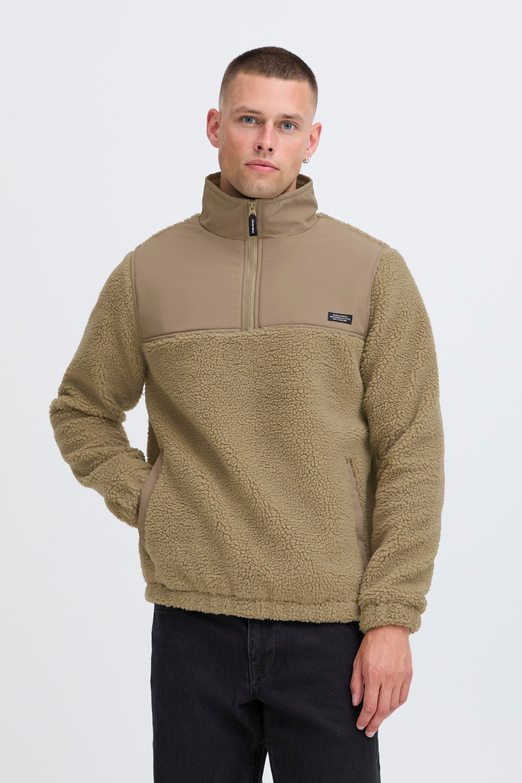 Blend Plüschjacke "BHMTortex" ohne Kapuze Lässiger Troyer in Teddy-Optik günstig online kaufen