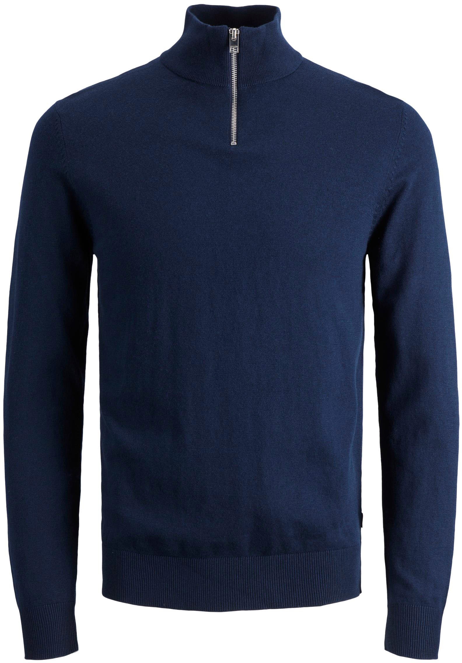 Jack & Jones Strickpullover »EMIL KNIT HALF ZIP«, mit kurzem Reißverschluss im Troyer-Look