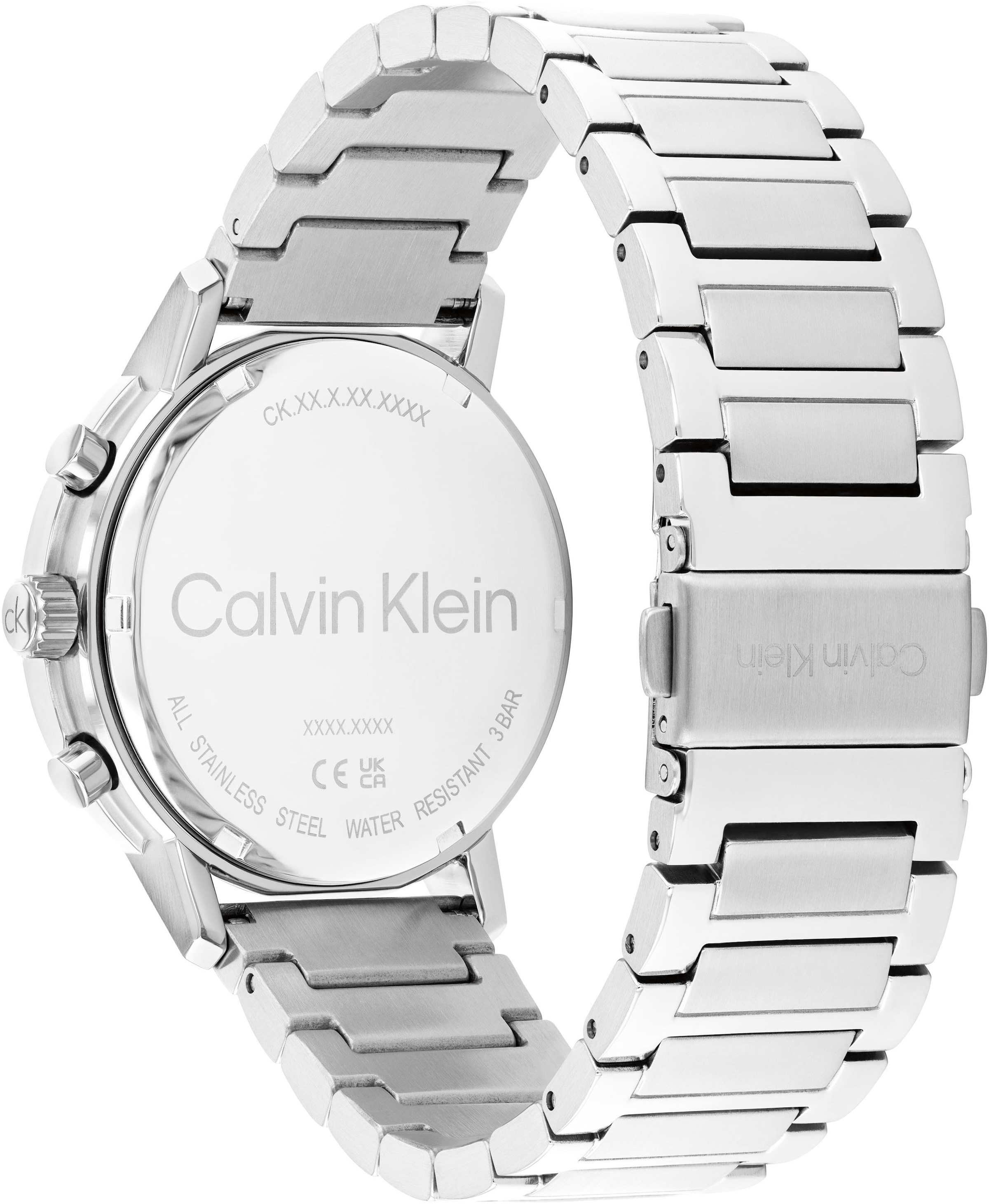 Calvin Klein Multifunktionsuhr »Gauge«, Quarzuhr, Armbanduhr, Herrenuhr, Edelstahlarmband, analog