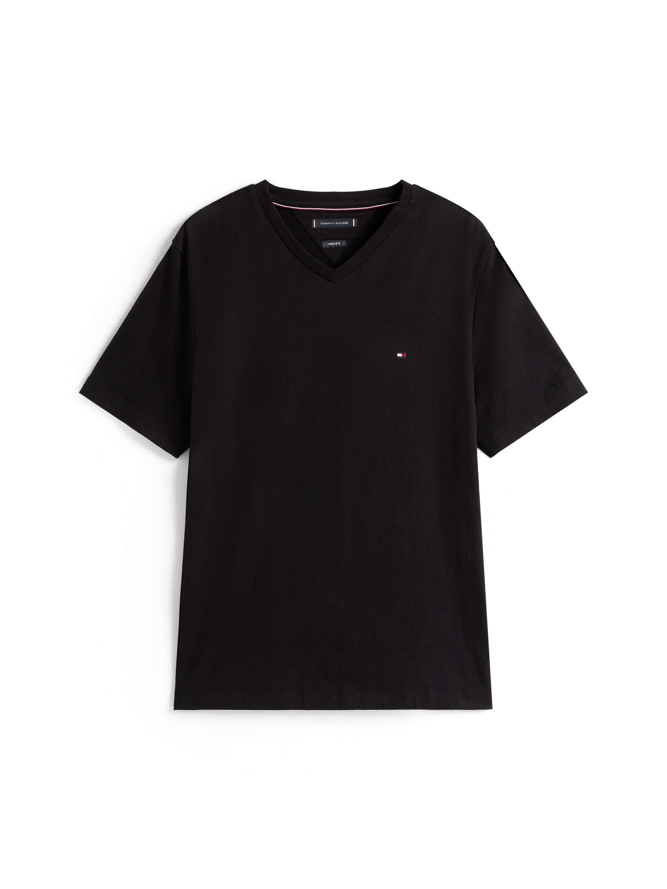 V-Shirt TOMMY HILFIGER "ESSENTIAL V-NECK", Herren, Gr. XL, schwarz, Single Jersey, Obermaterial: 100% Baumwolle, regular fit normal, V-Ausschnitt, Shirts, unifarben, casual, regular fit, Baumwolle 3