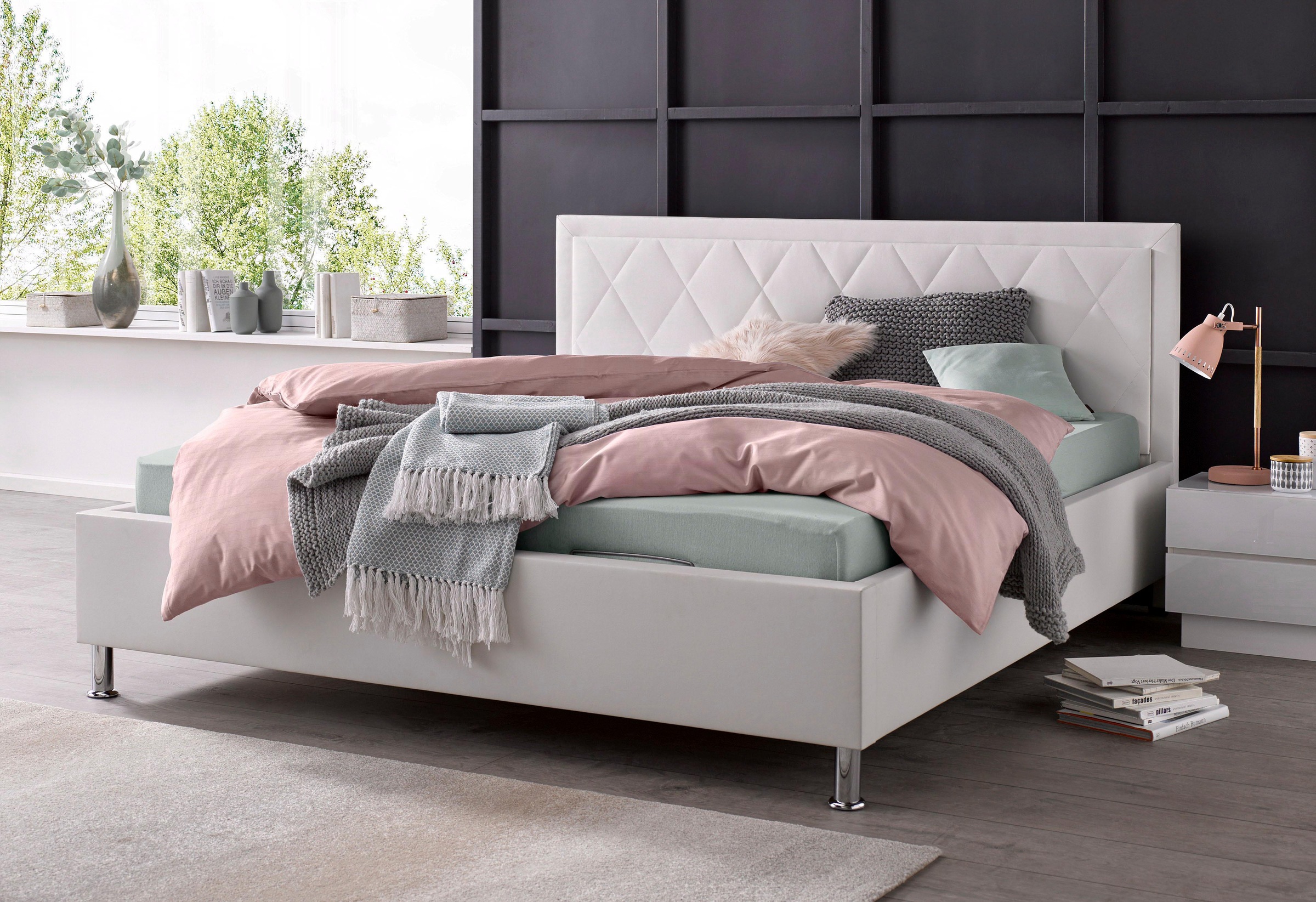 ATLANTIC home collection Polsterbett Johanna, mit Lattenrost und Bettkasten