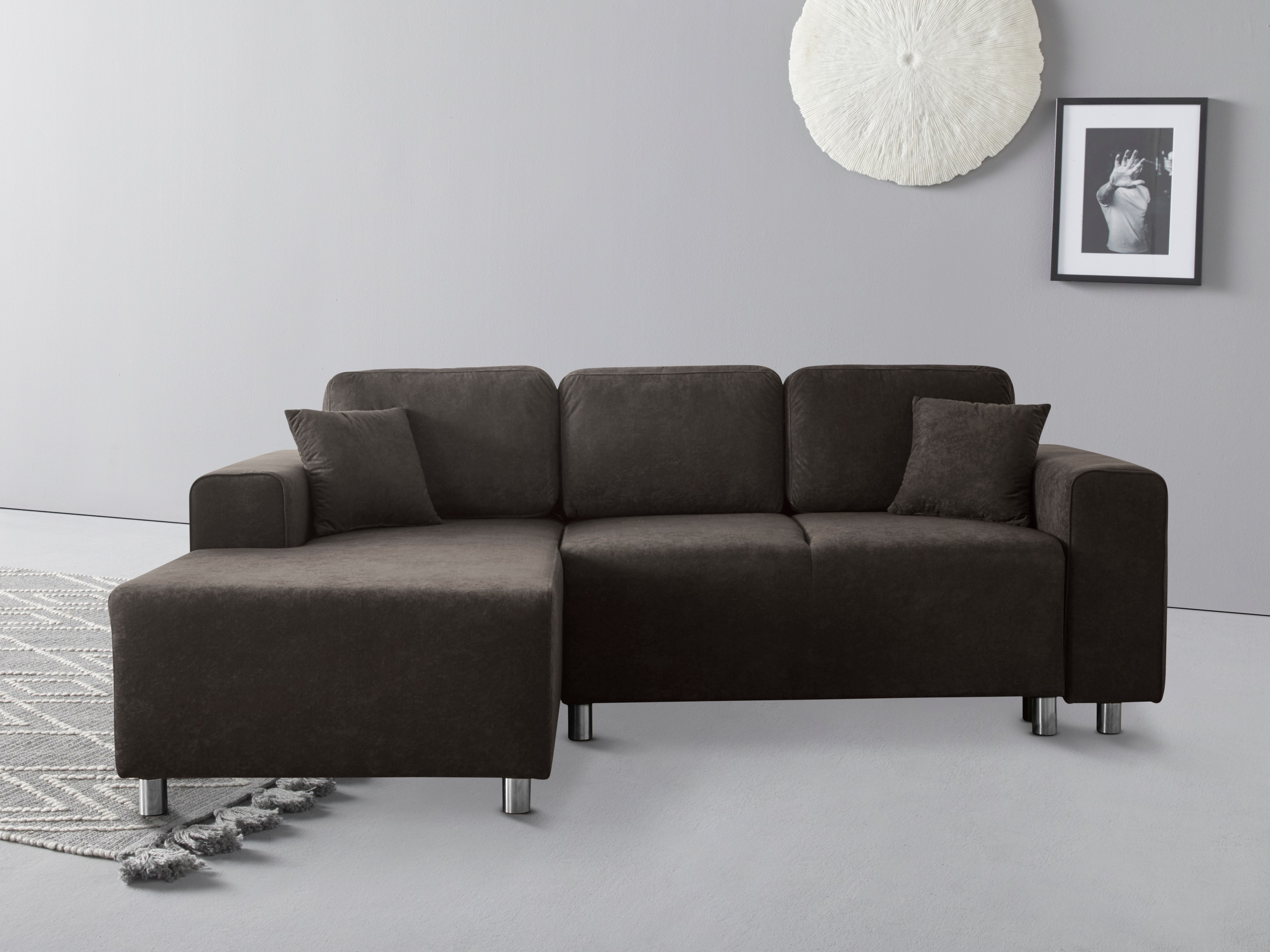 Home affaire Ecksofa "Györ", L-Form, wahlweise mit Bettfunktion und Bettkas günstig online kaufen
