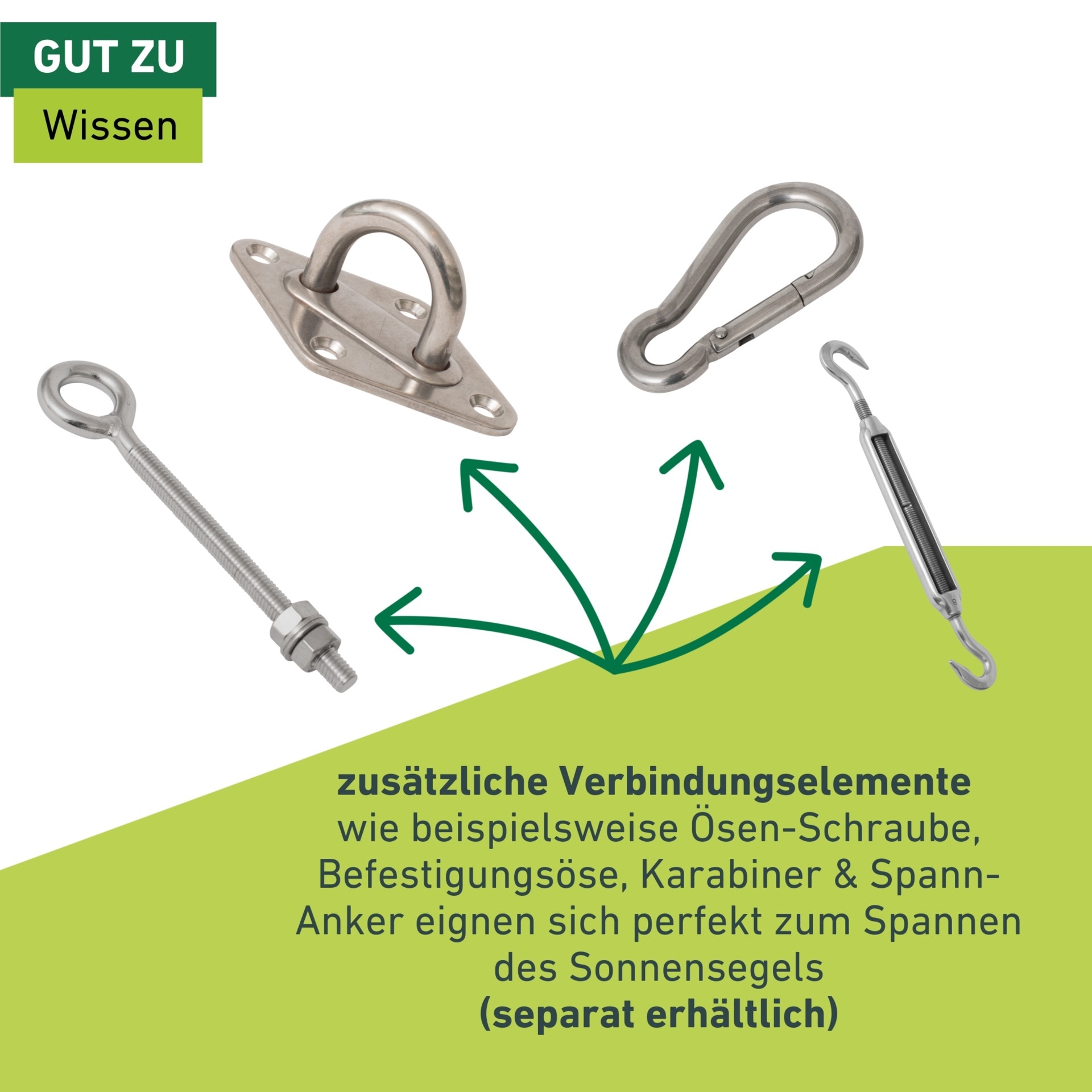 Windhager Seilspanngarnitur Seilzug-Set für Sonnensegel
