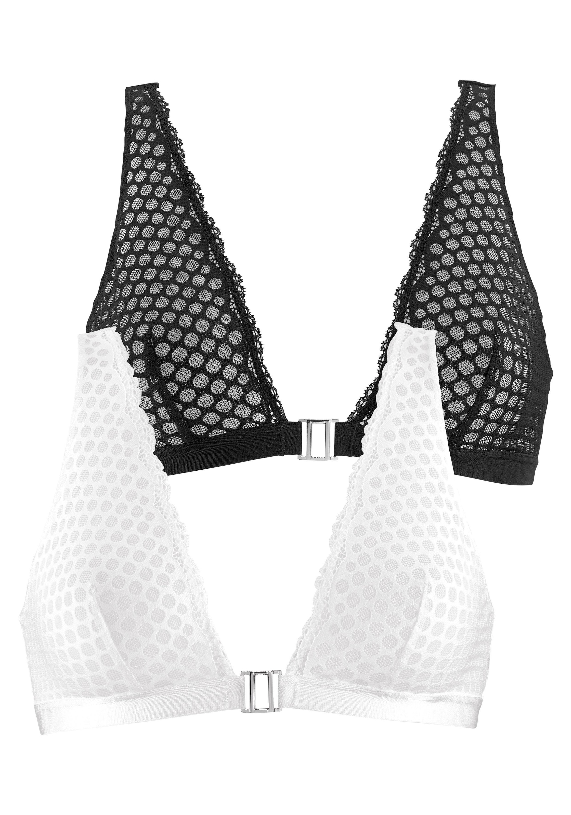 petite fleur Bralette-BH, (Packung, 2 Stück), ohne Bügel mit Vorderverschluß, Dessous