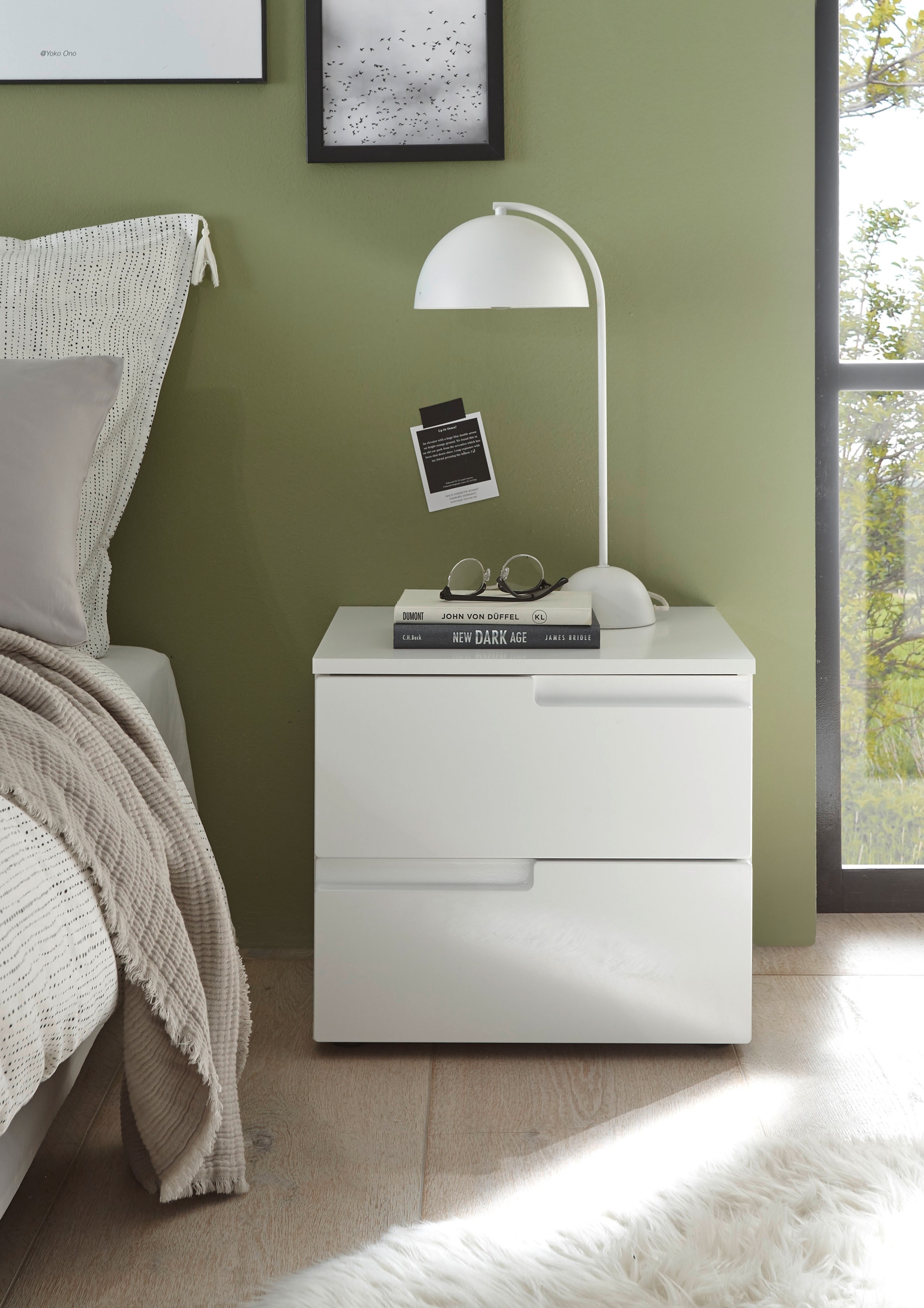 Schlafkontor Nachtkommode »Spice Nachttisch, Nachtkonsole, Nachtkästchen« Ausfräsung als Griffmulde und optisches Highlight