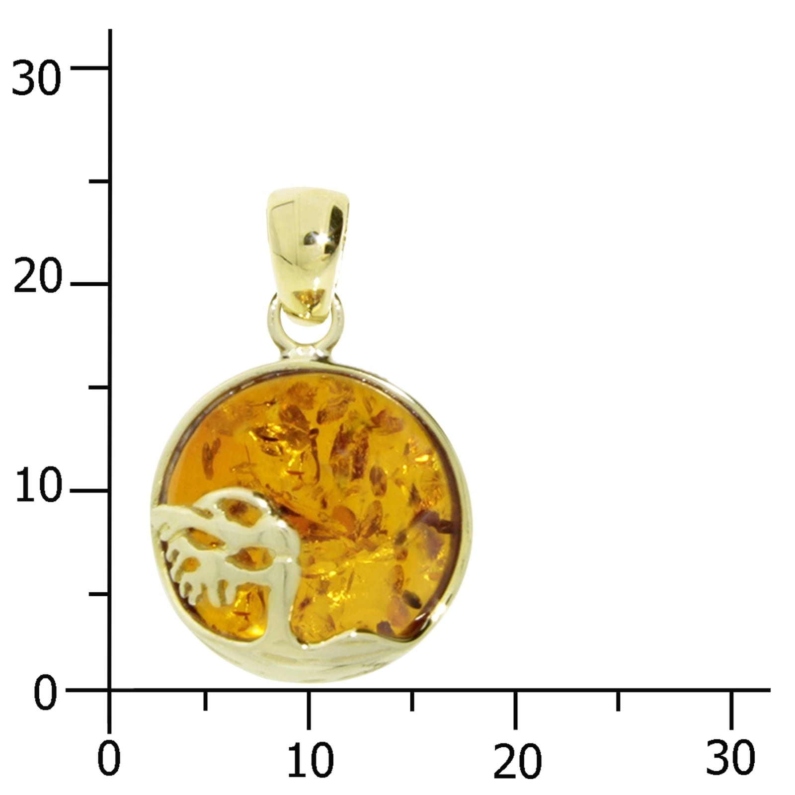 OSTSEE-SCHMUCK Kettenanhänger »- Windflüchter 16 mm - Gold 333/000 - Bernstein«