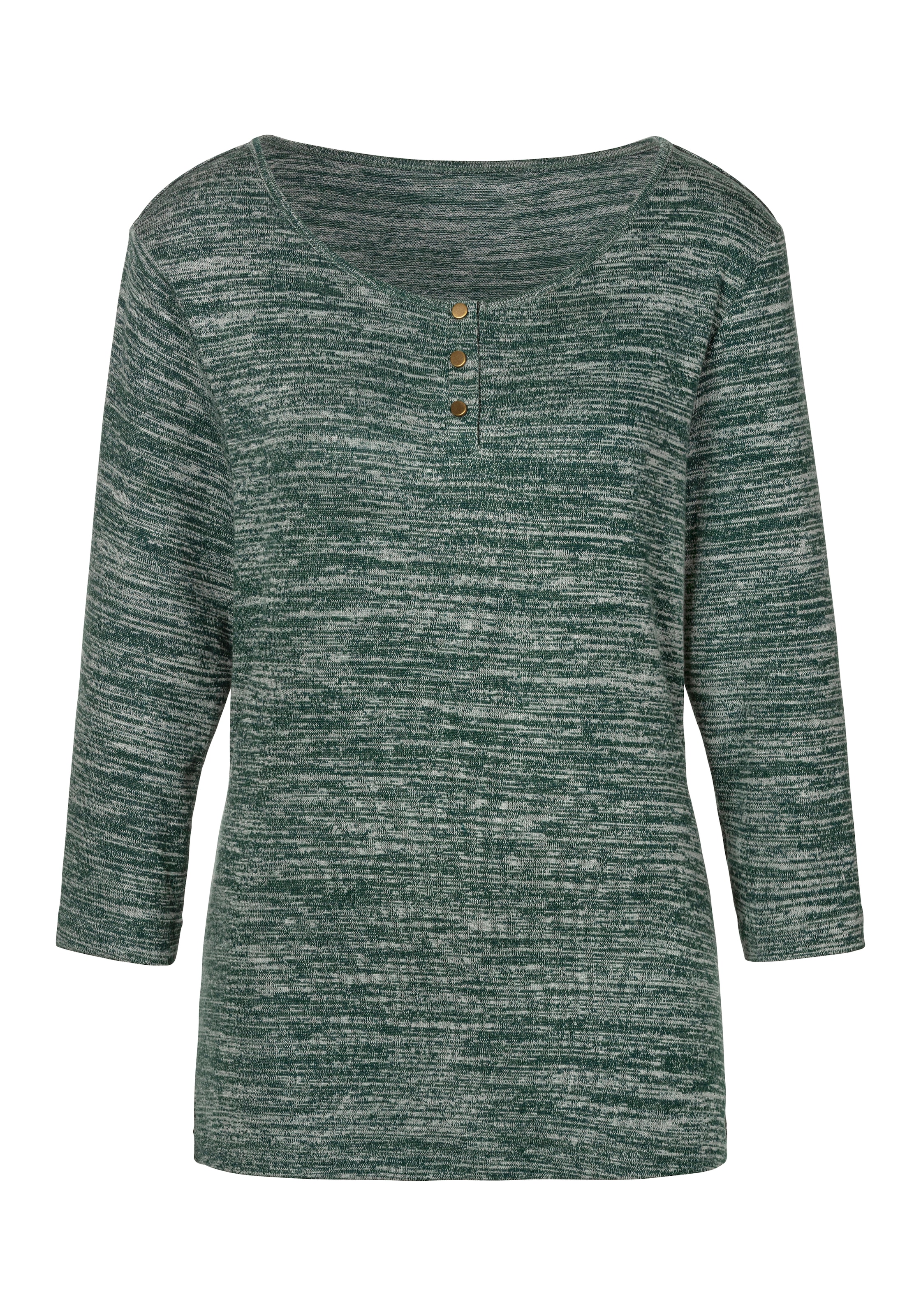 LASCANA 3/4-Arm-Shirt »mit goldfarbenen Knöpfen«, (2er-Pack), aus weicher Viskose-Qualität