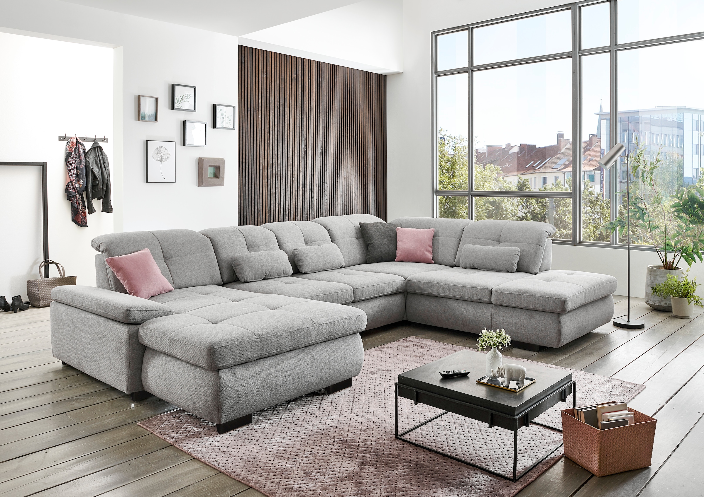 Die PlanBar Ecksofa »MP-IN16012 L-Form, mit Federkern-Polsterung«, inkl. Sitztiefenverstellung wahlweise mit weiteren Funktionen