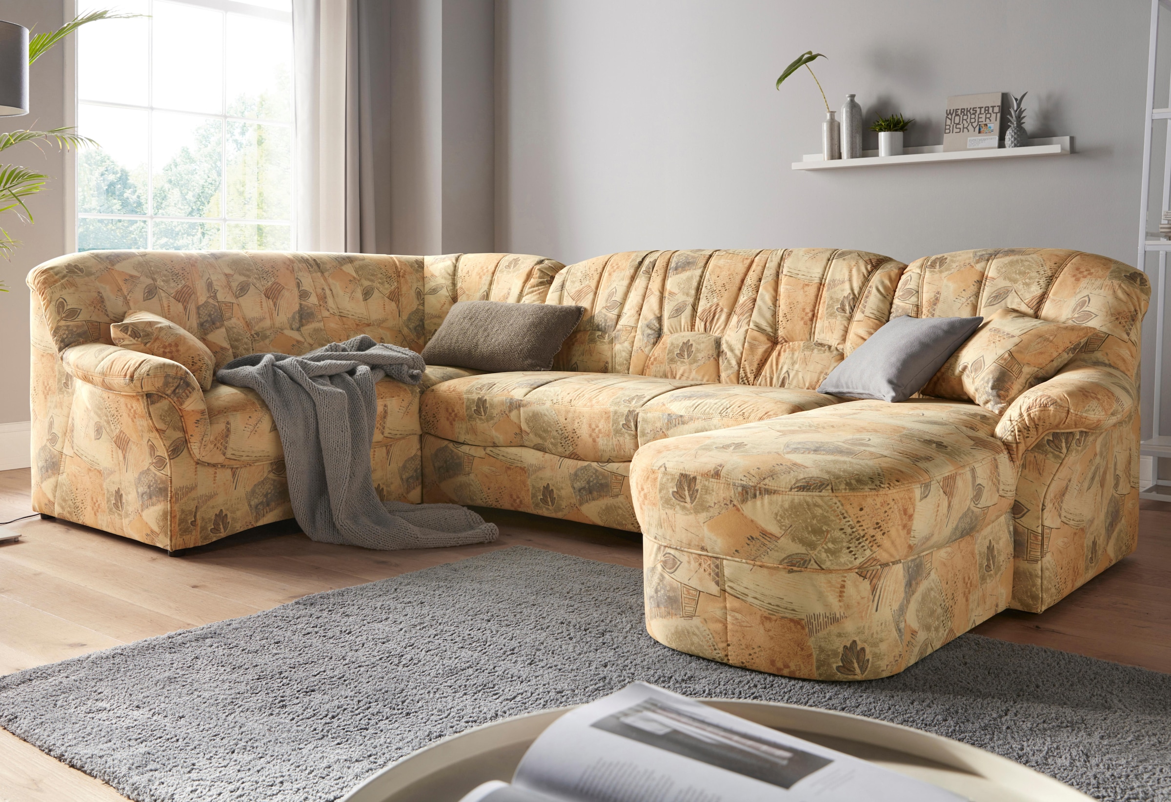 DOMO collection Wohnlandschaft »Bahia Sitzbelastung 140 kg, U-Form«, wahlweise mit Bettfunktion