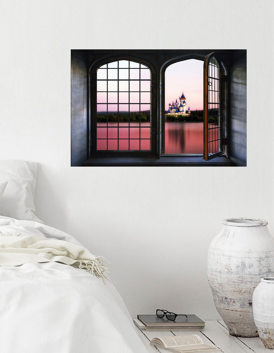 queence Wandsticker "Schloss", Wandsticker, Wandbild, selbstklebend, 3D, Fe günstig online kaufen