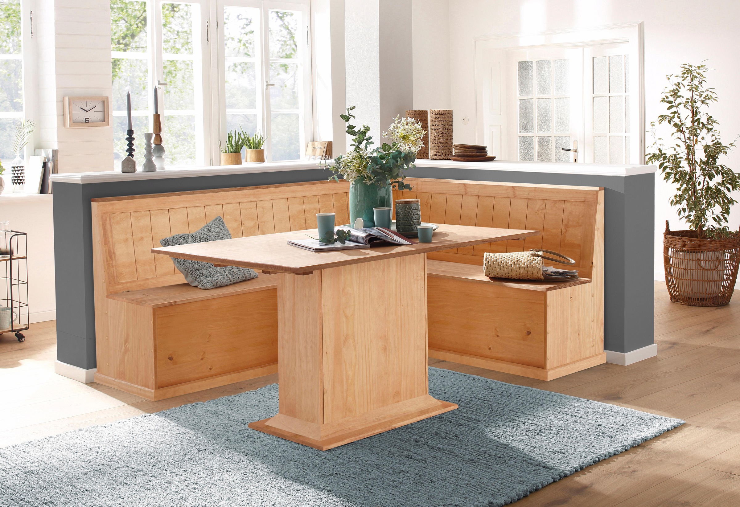 Thumbnail - Home affaire Eckbank "Sara, TOPSELLER" Eckbank, OTTOs Choice, aus massiver Kiefer in 2 Größen, Stauraummöglichkeiten
