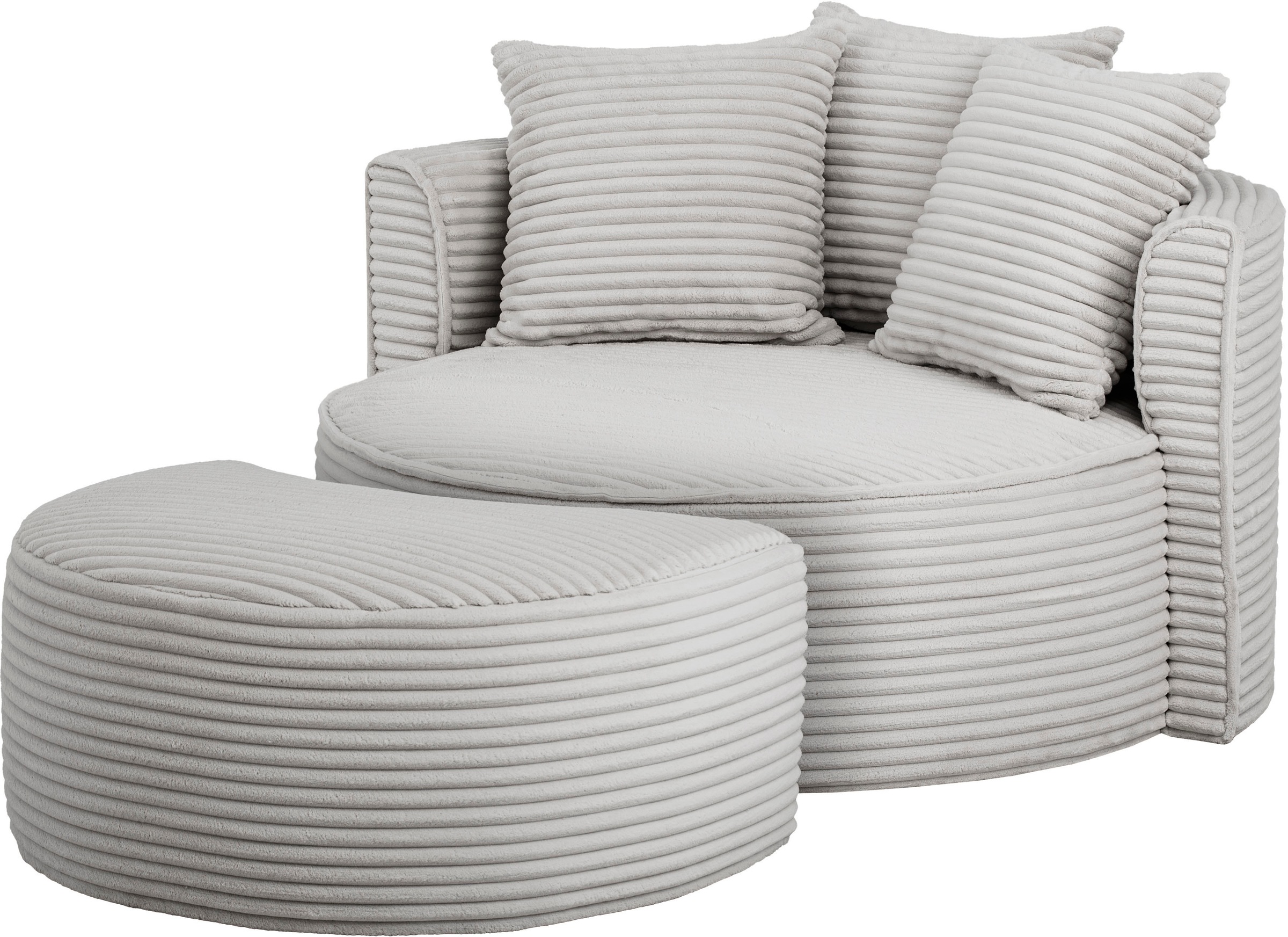 LeGer Home by Lena Gercke XXL-Sessel "ISALIE, Rundsessel mit Hocker, Lesese günstig online kaufen