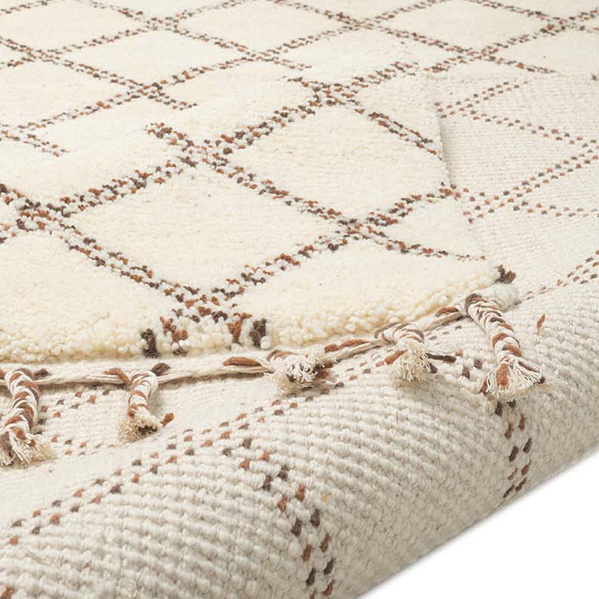 THEKO Wollteppich »MARMOUCHA 05« rechteckig 24 mm Höhe reine Wolle, Rauten Design, mit Fransen, auch als Läufer