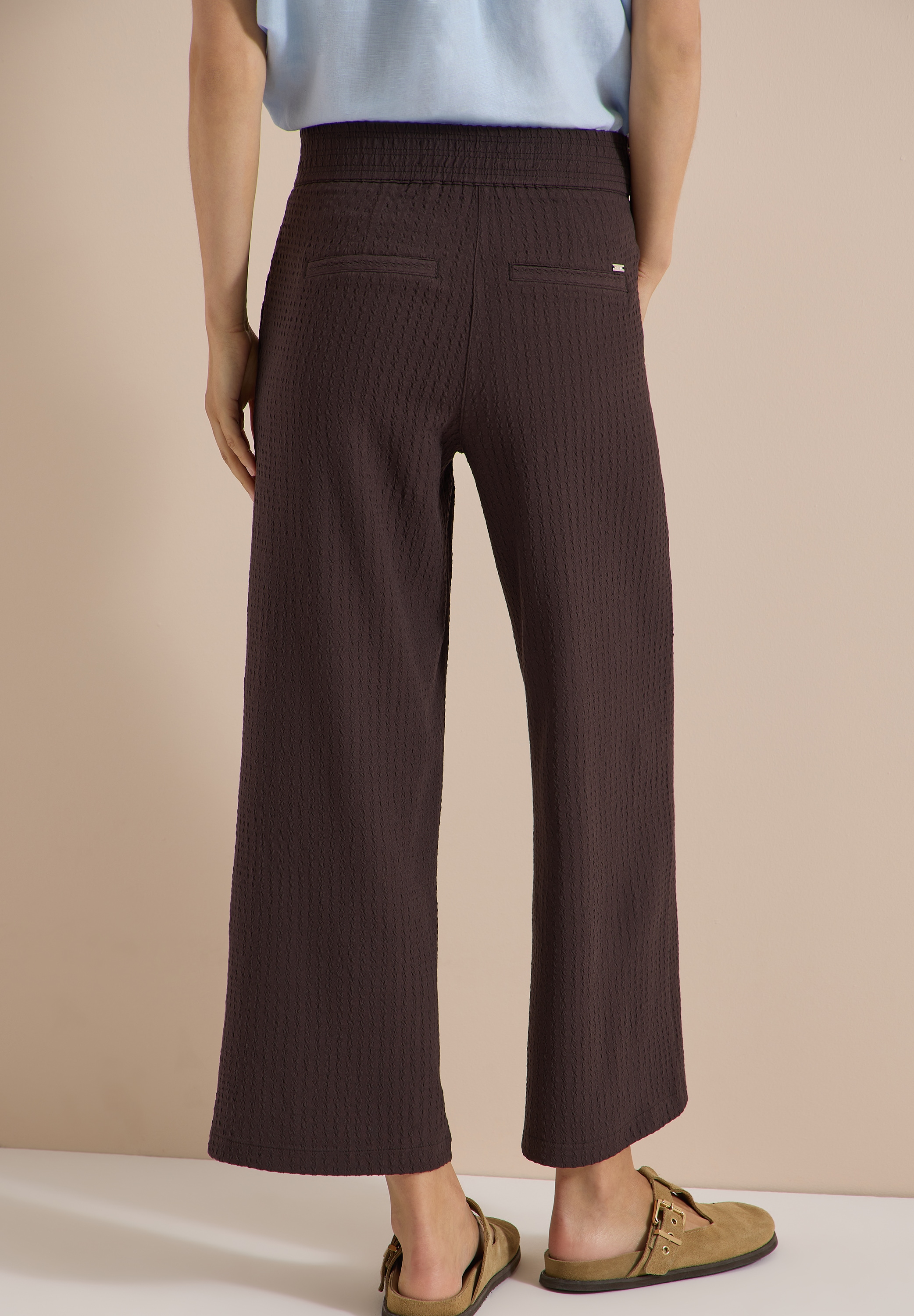 Cecil 7/8-Hose "Style Neele" Seersucker-Qualität, Elastikbund, weites Bein