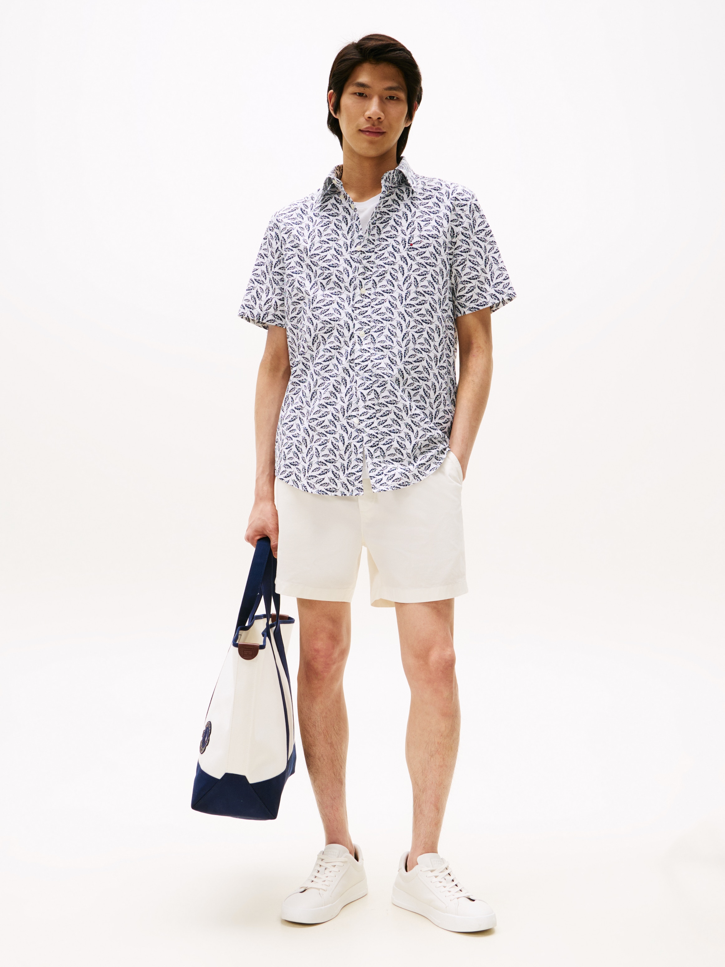 Tommy Hilfiger Kurzarmhemd »LINEN BLEND PRINT S/S RF SHIRT«, modischer Print, mit Leinenanteil