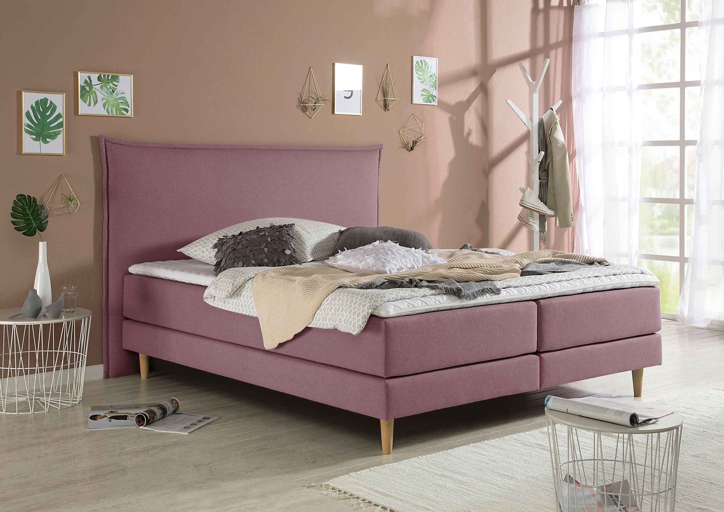 andas Boxspringbett »Kiruna«, in 4 Breiten, 3 Matratzenarten, bis zu 3 Härtegrade, incl. Topper