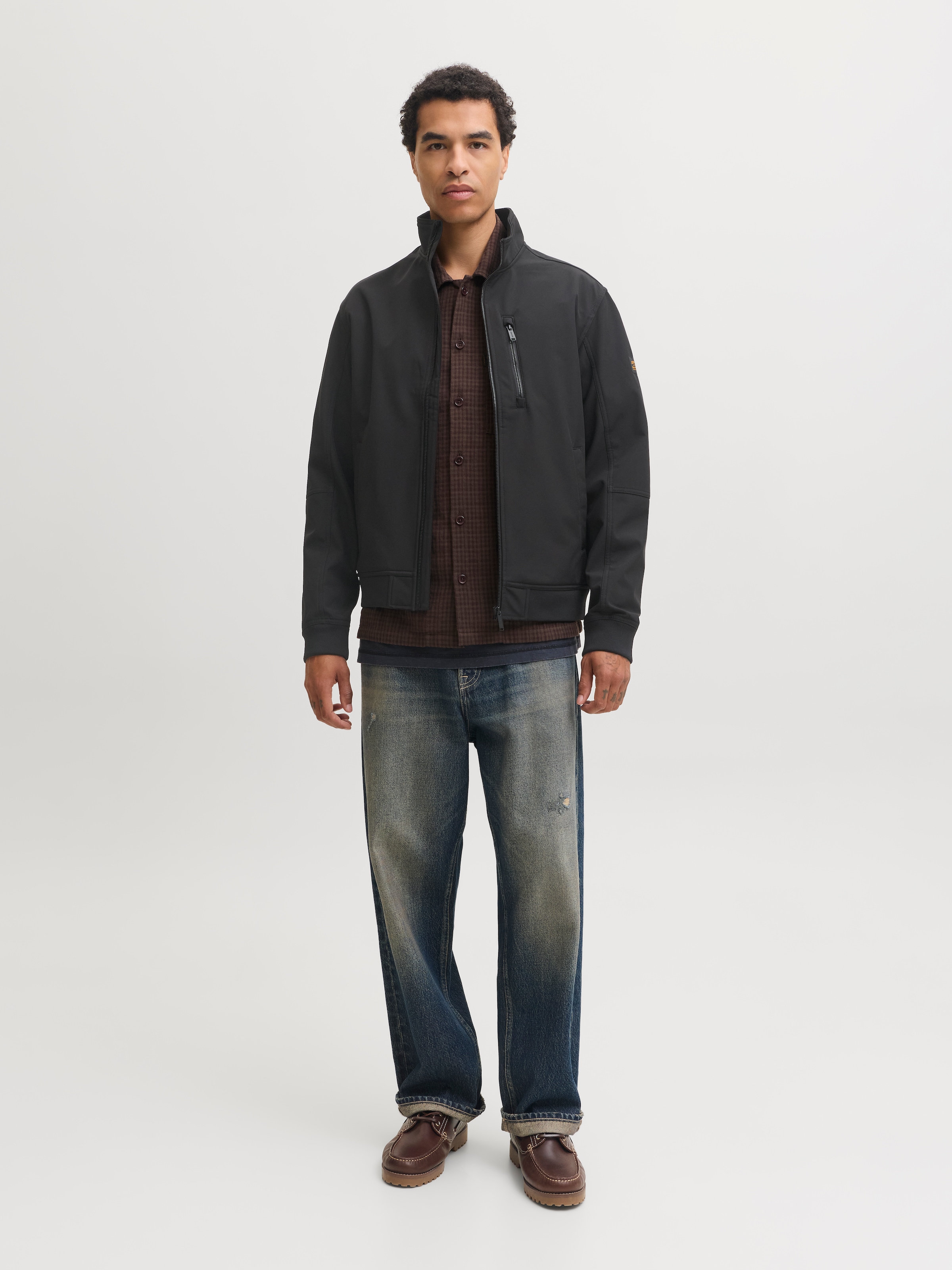 Jack & Jones Softshelljacke »JJELIAM SOFTSHELL BOMBER NOOS« Kunstfaser, regular fit