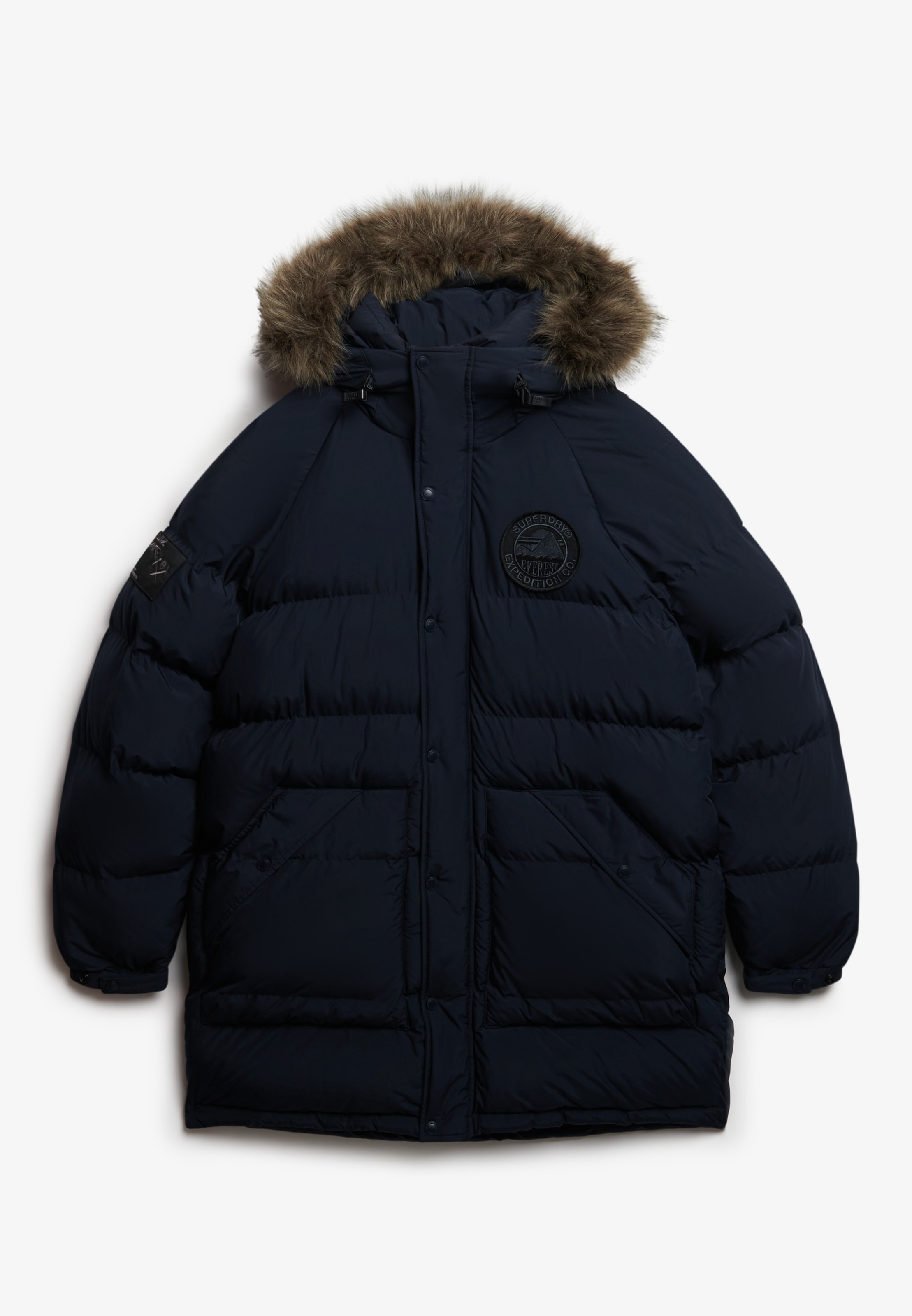 Superdry Steppjacke »EVEREST LONGLINE BAFFLED PARKA«, mit Kapuze