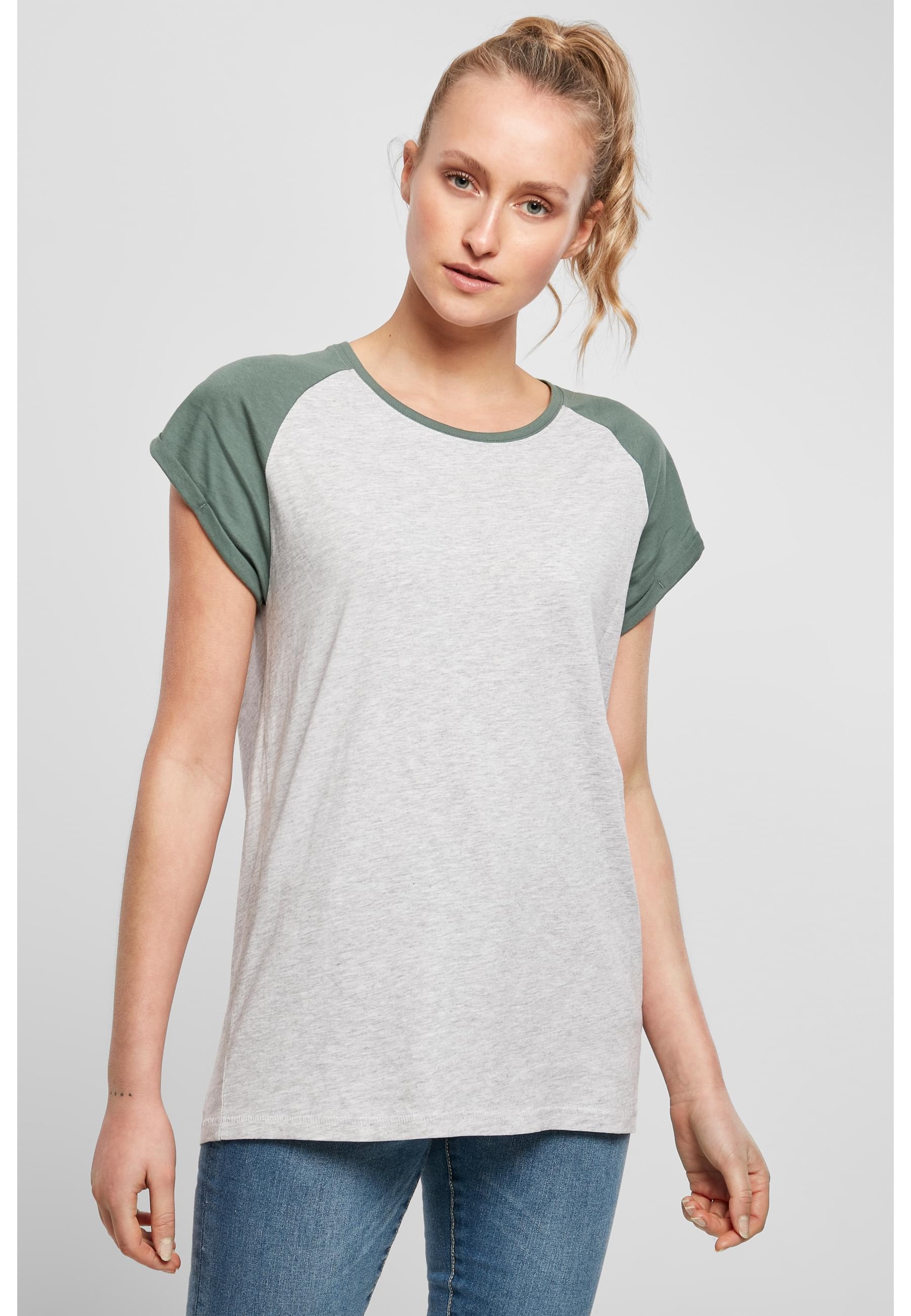 URBAN CLASSICS Kurzarmshirt »Urban Classics Damen Ladies Contrast Raglan Tee«, (1 tlg.)