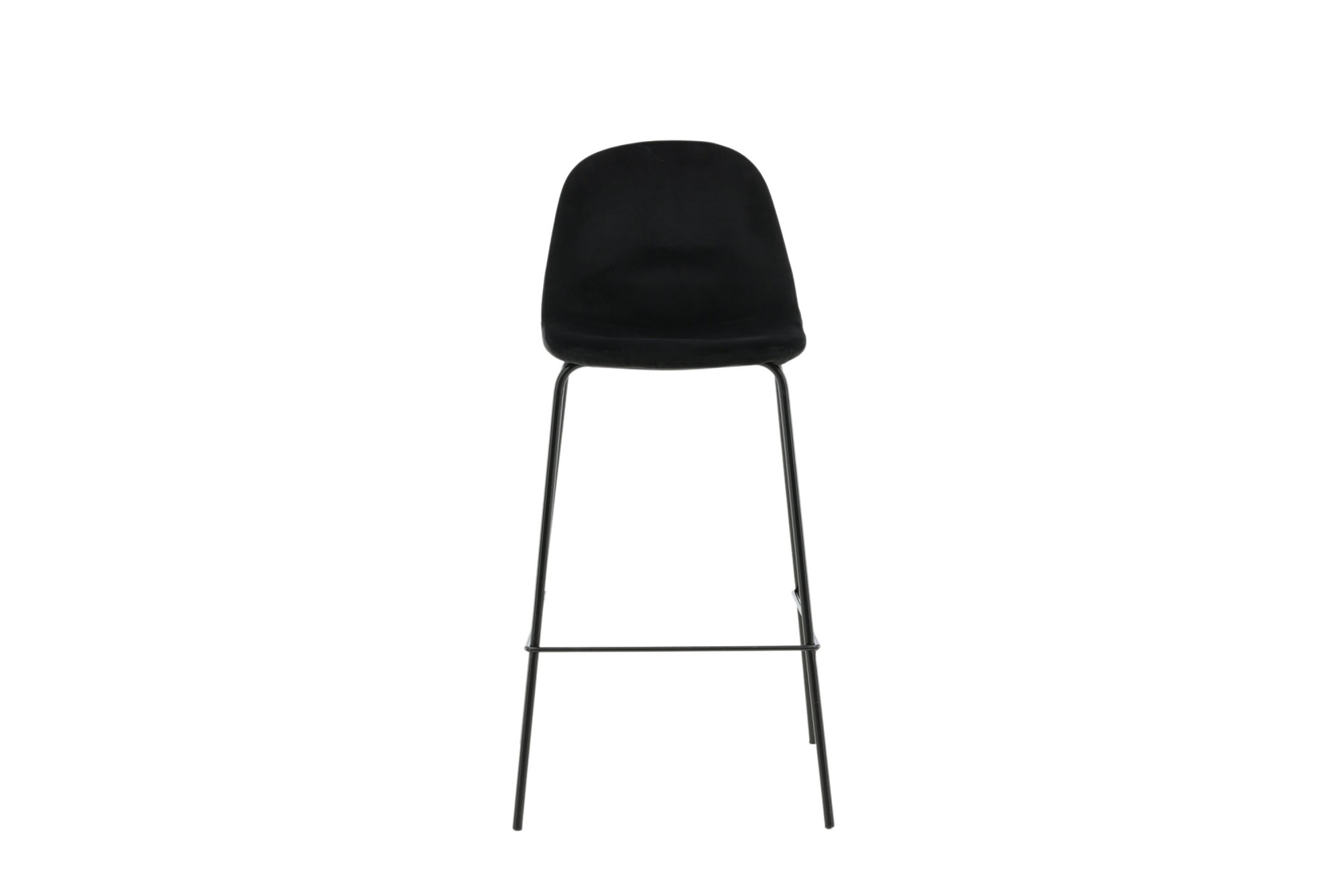 Venture Home Barhocker »Polar, 2er-Set Barhocker in Schwarz-Samt, luxuriös, 150 kg belastbar« 2 Stk. tlg. Tresenstuhl, weicher Bezug, schwarze Metallbeine, Fußstütze, edel