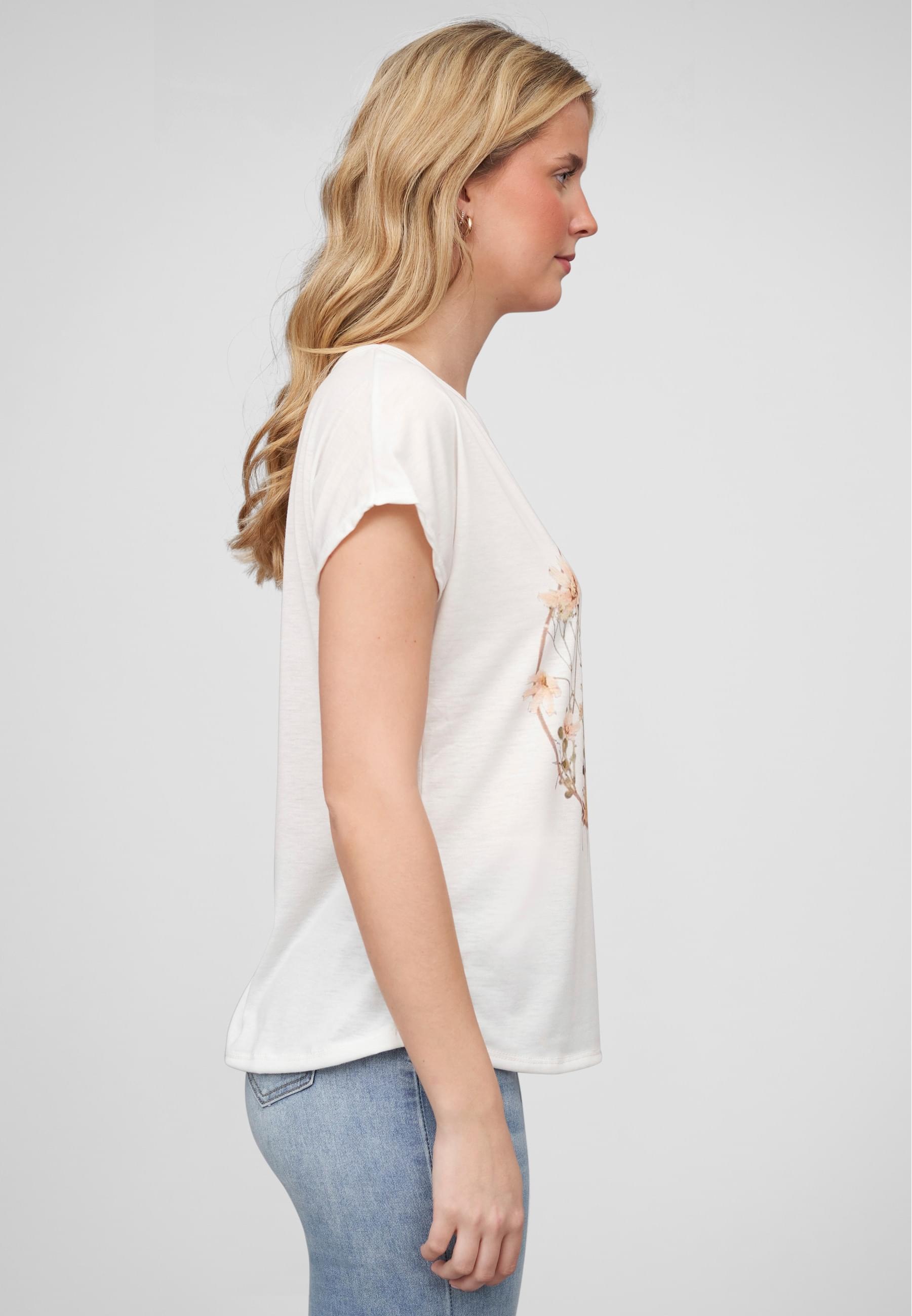 CLOUD 5IVE T-Shirt »CLOUD 5IVE Viskose T-Shirt mit Blumen Print« 1 Stk. tlg.