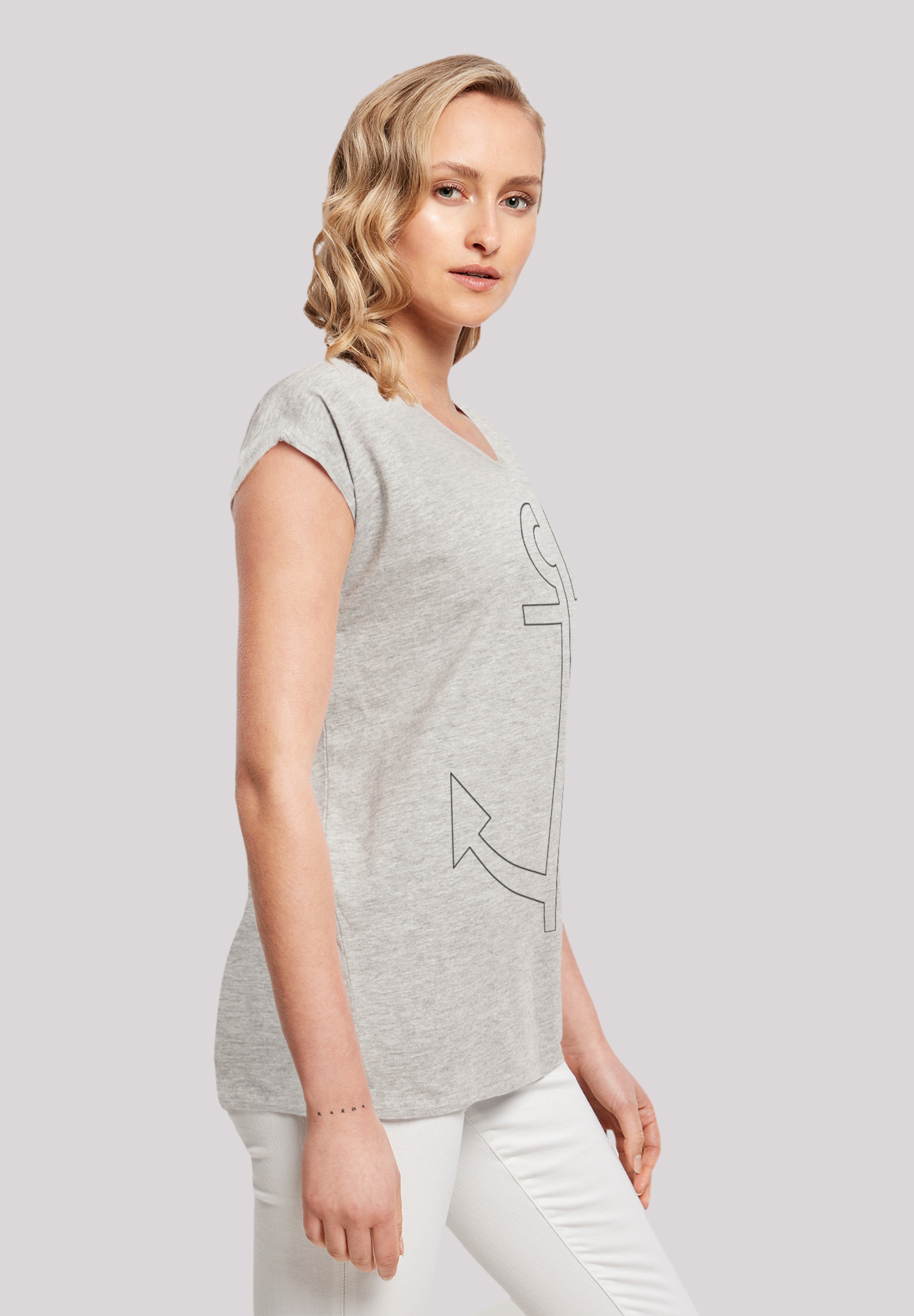 F4NT4STIC T-Shirt »Ahoi Anker Outlines Knut & Jan Hamburg«, Print