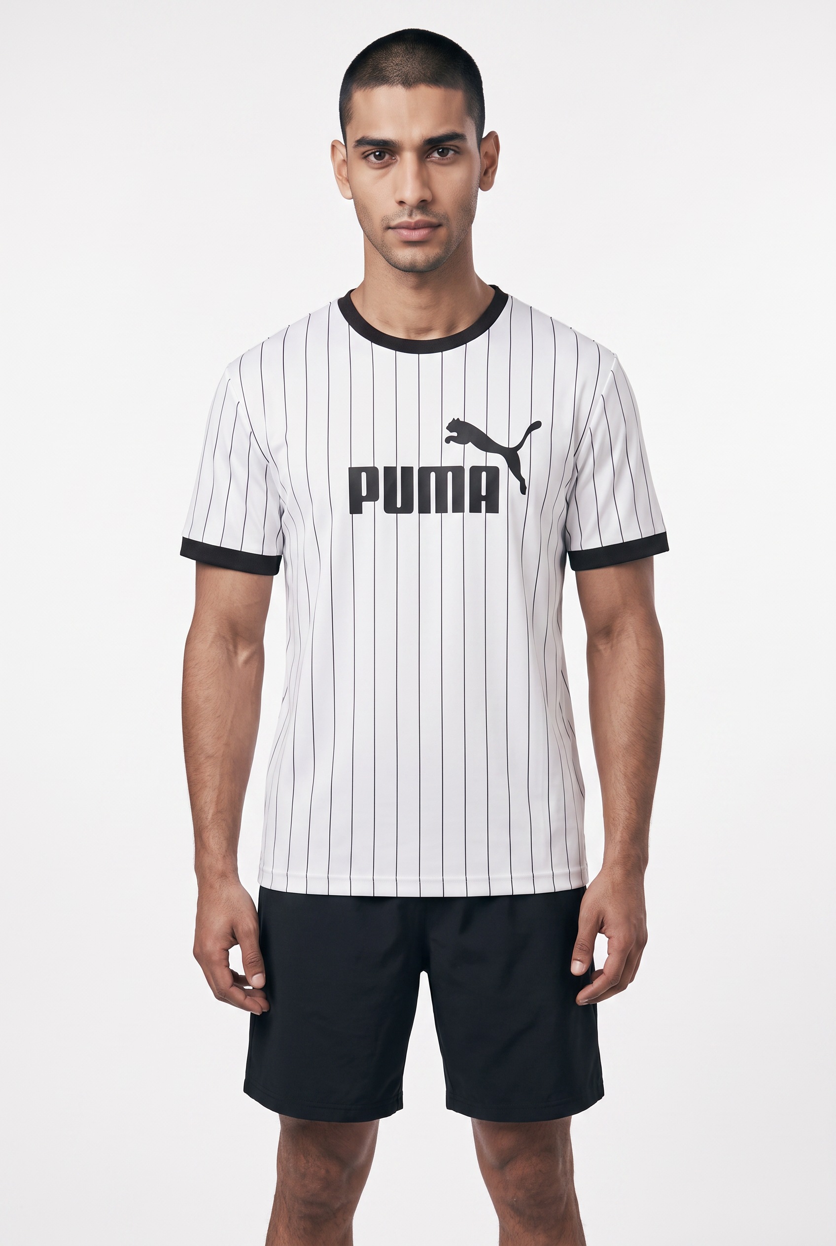 PUMA T-Shirt "ESS STRIPED JERSEY" normale Schnittform, Kurzarm, für vielseitige Aktivitäten