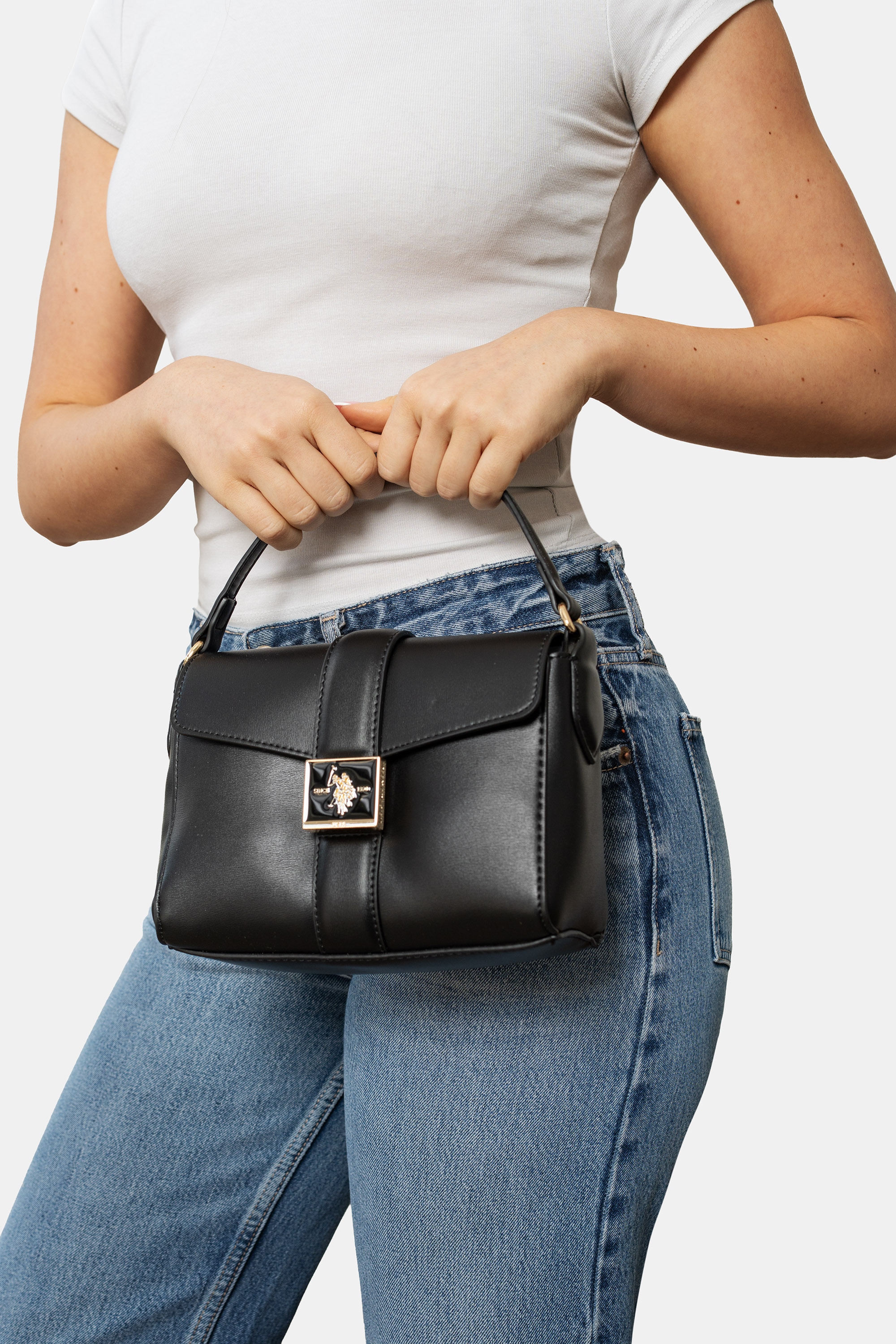 U.S. Polo Assn. Schultertasche »MARGARET FLAP HANDLE BAG Damen« Schultertasche Damen, Abendtasche, Fashion, Lifestyle, Sale