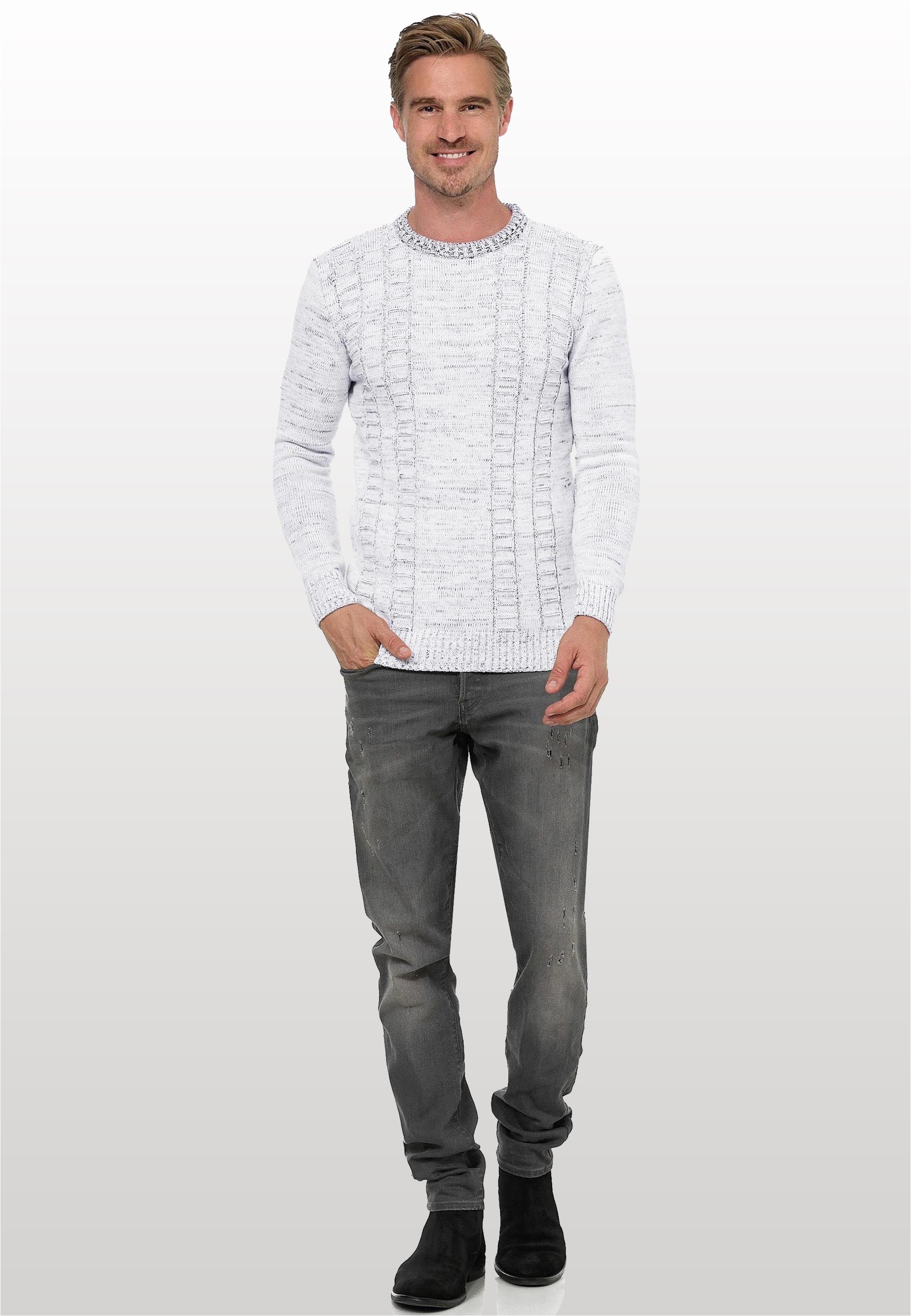 Rusty Neal Strickpullover mit meliertem Design