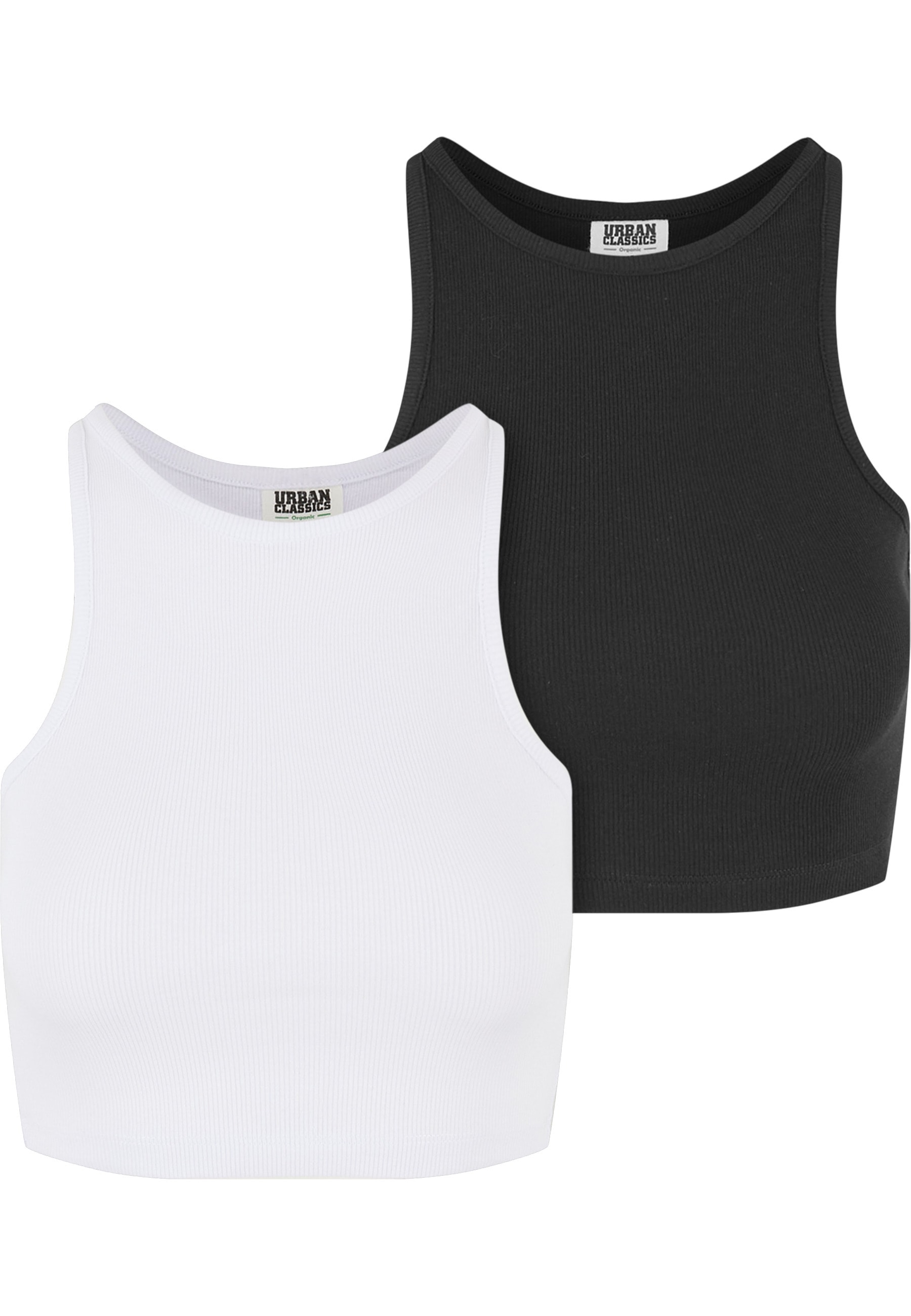 URBAN CLASSICS Muskelshirt "Urban Classics Ladies Organic Cropped Rib Top 2-Pack" 1