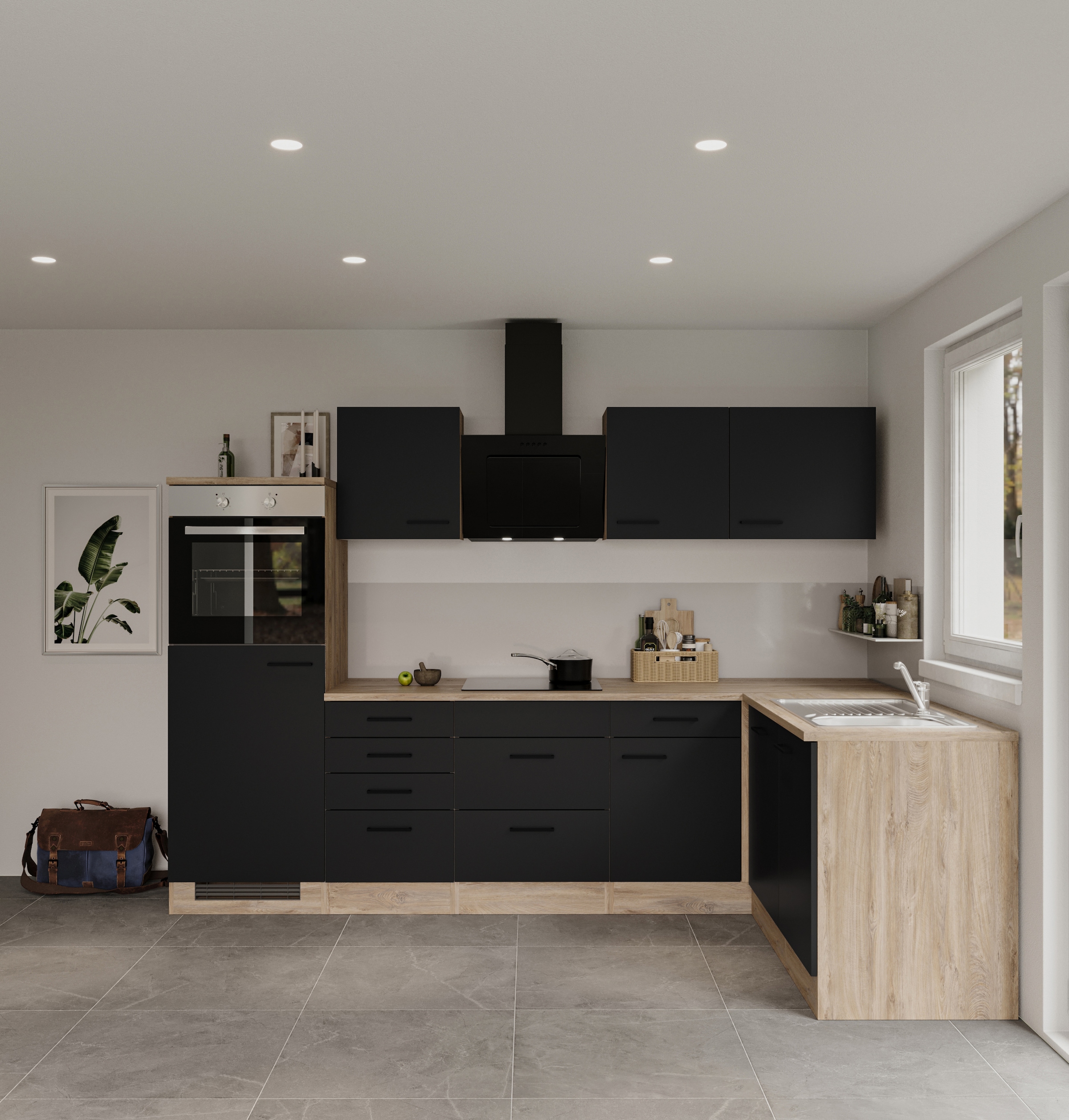 Flex-Well Küche »Capri«, mit und ohne E-Geräten erhältlich, Gesamtbreite  280x170 cm | BAUR