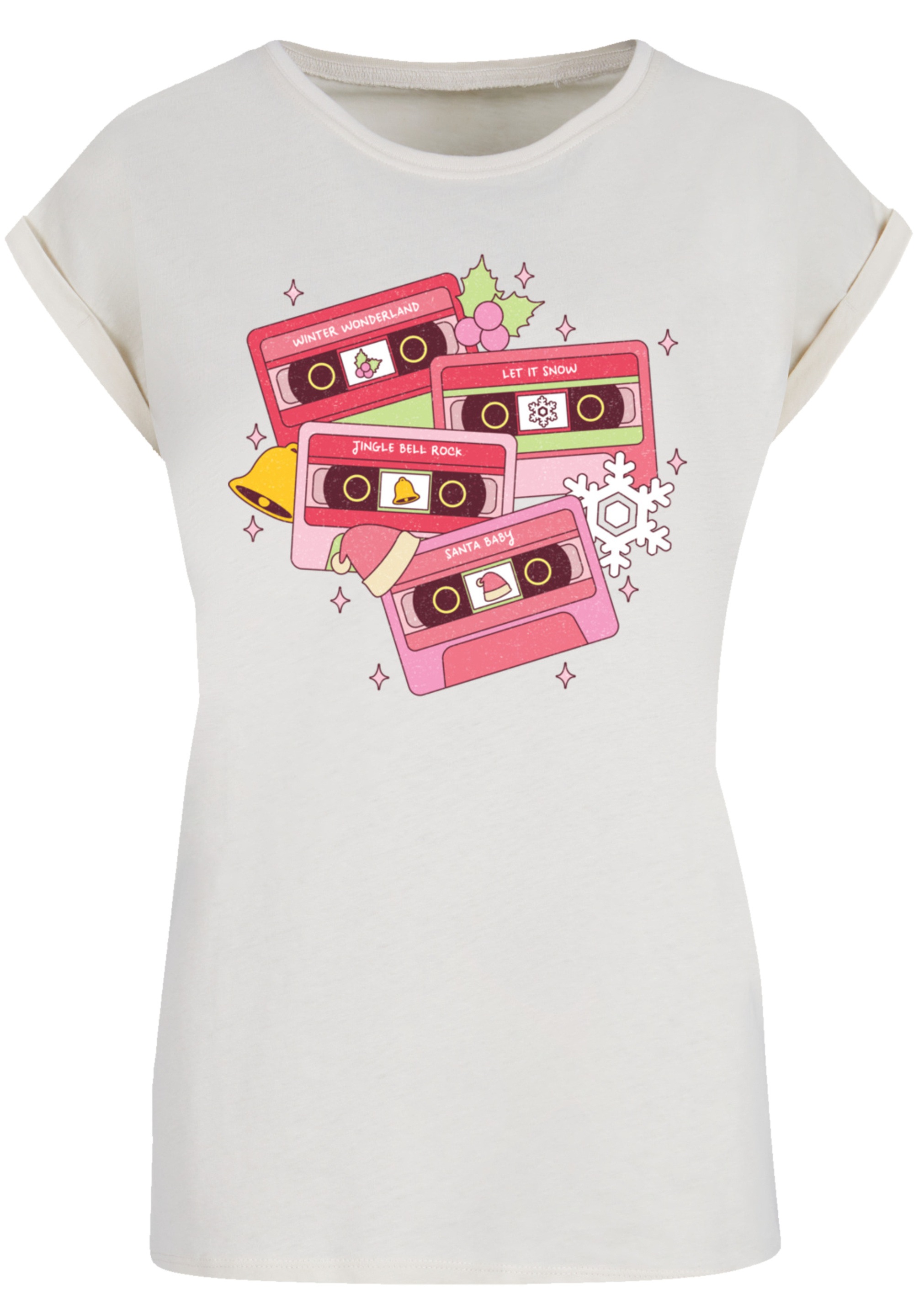 F4NT4STIC T-Shirt "Weihnachten Retro Song Tapes Pink", Premium Qualität, We günstig online kaufen