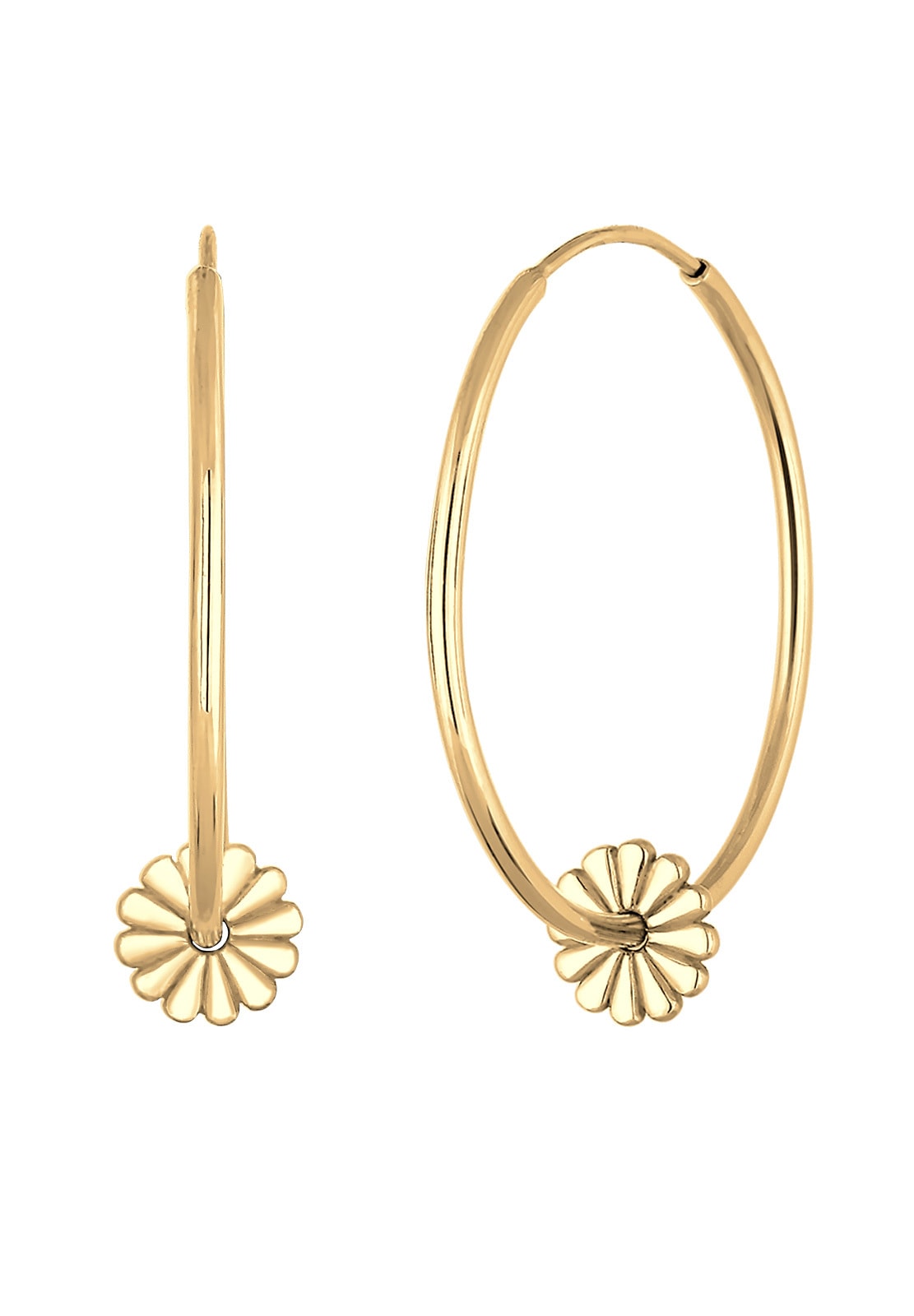 Elli Paar Creolen »Creole Blume 925 Sterling Silver vergoldet«